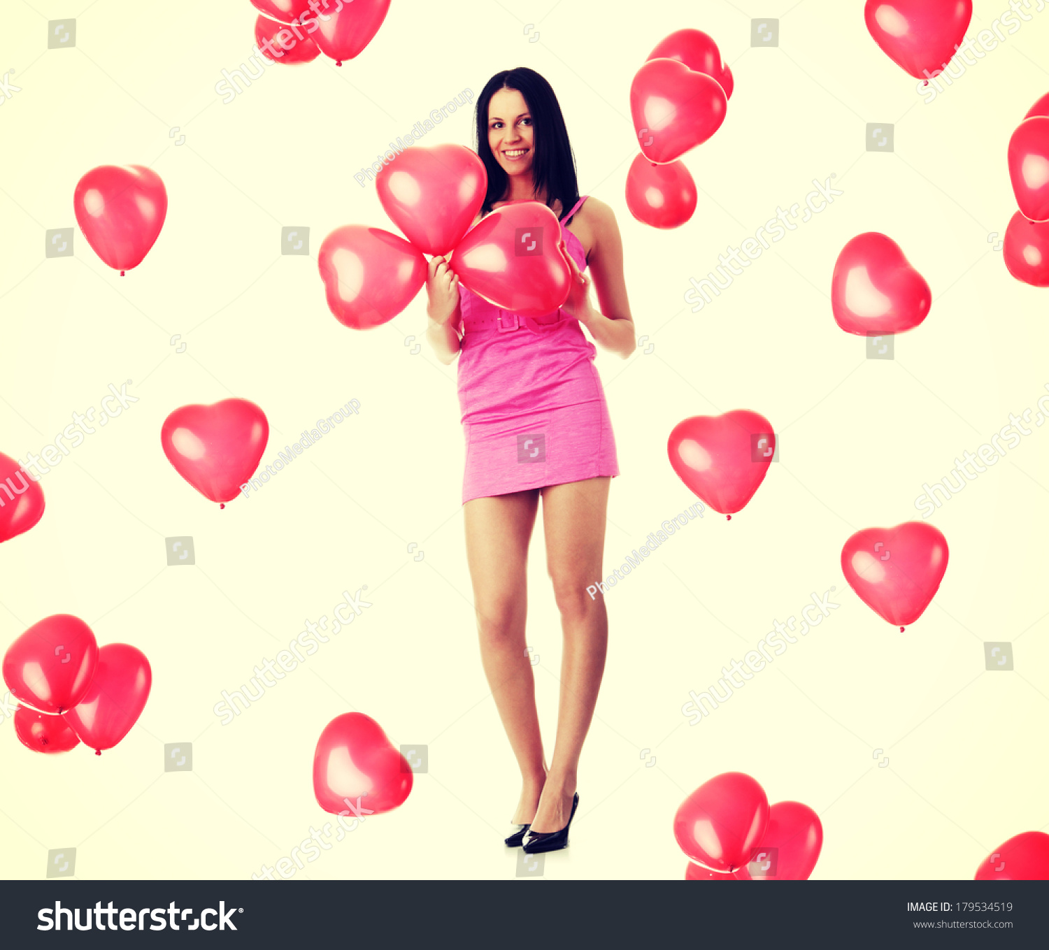 white and red love heart dress