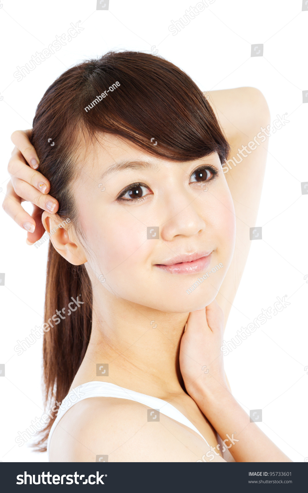 Beautiful Young Woman. Portrait Of Asian Woman. Stock Photo 95733601 ...