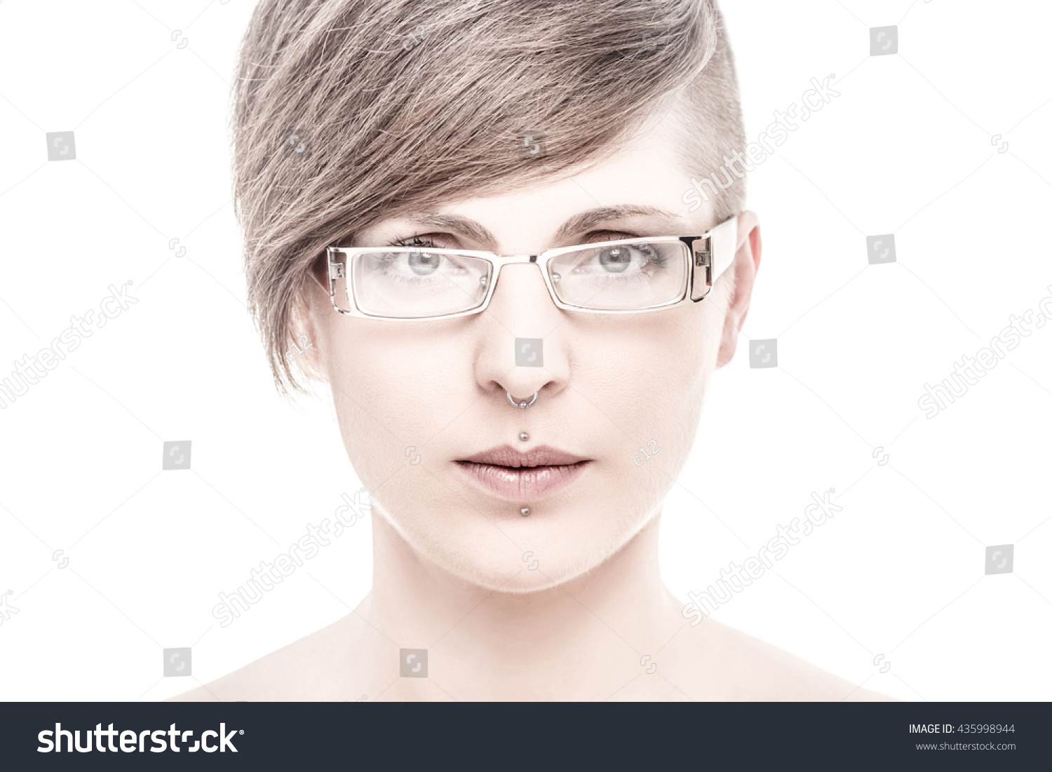 Beautiful Young Woman Modern Short Hair Stock Photo Edit Now