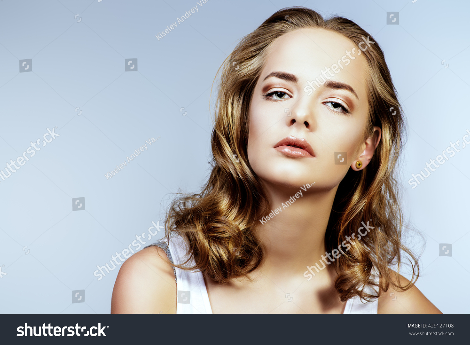 Beautiful Young Woman Natural Clear Face Stock Photo (Edit ...