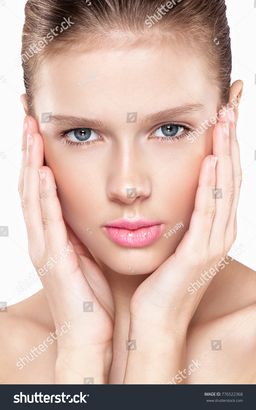 Beauty Womans Face Natural Makeup Pink Stock Photo 776522368 Shutterstock