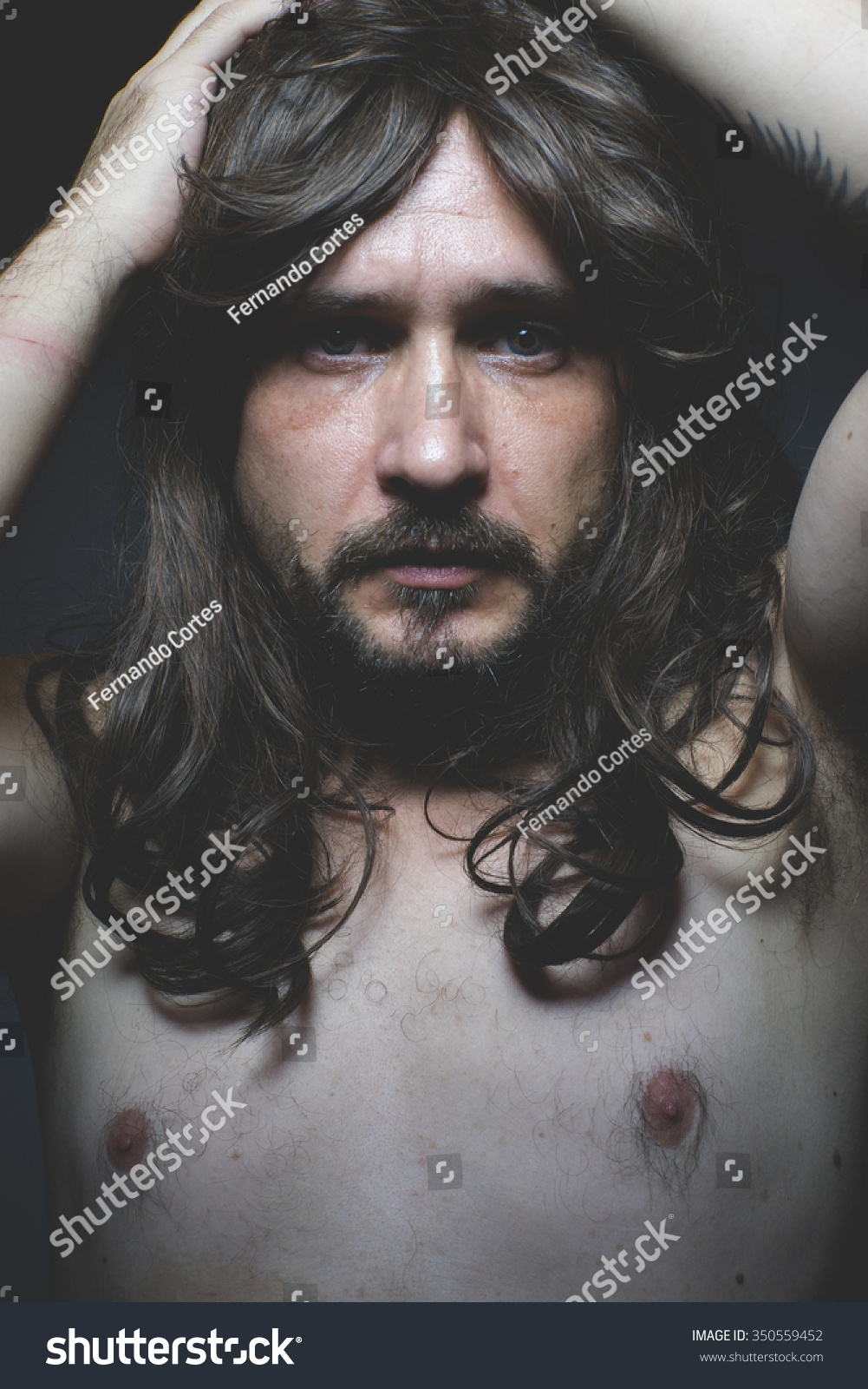 Beauty Sexy Naked Man Long Dark Stock Photo Edit Now