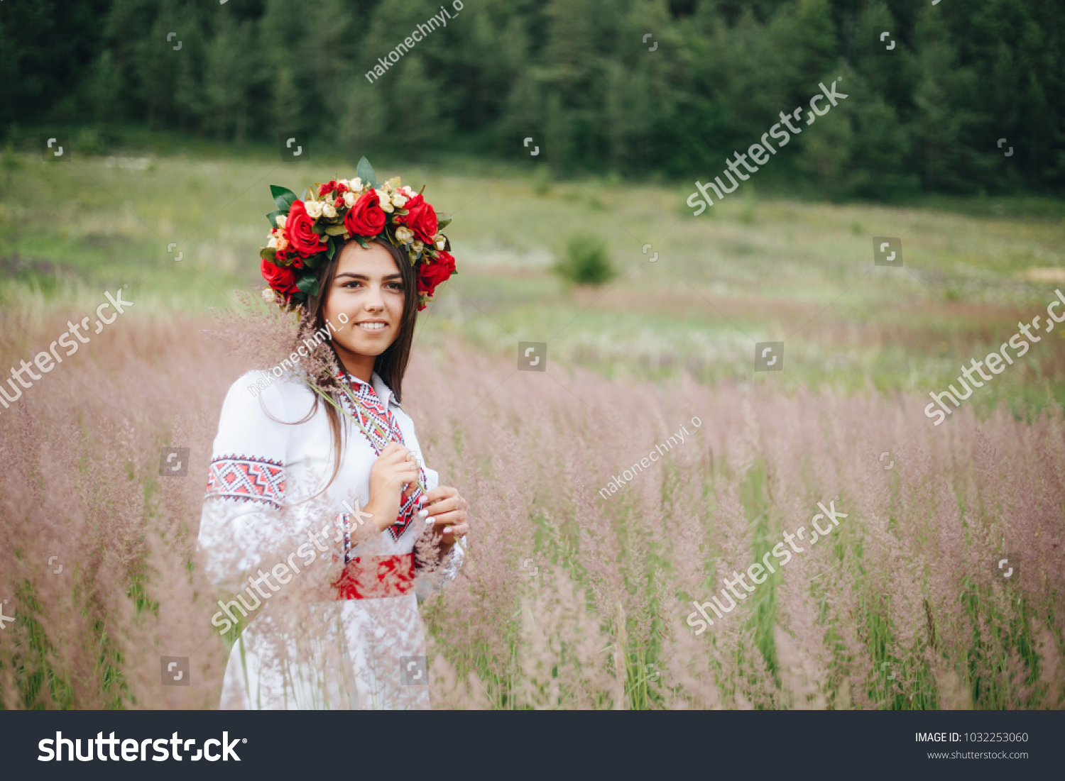 Beauty Ukrainian Girl Traditional Dress Flower Stock Photo Edit Now