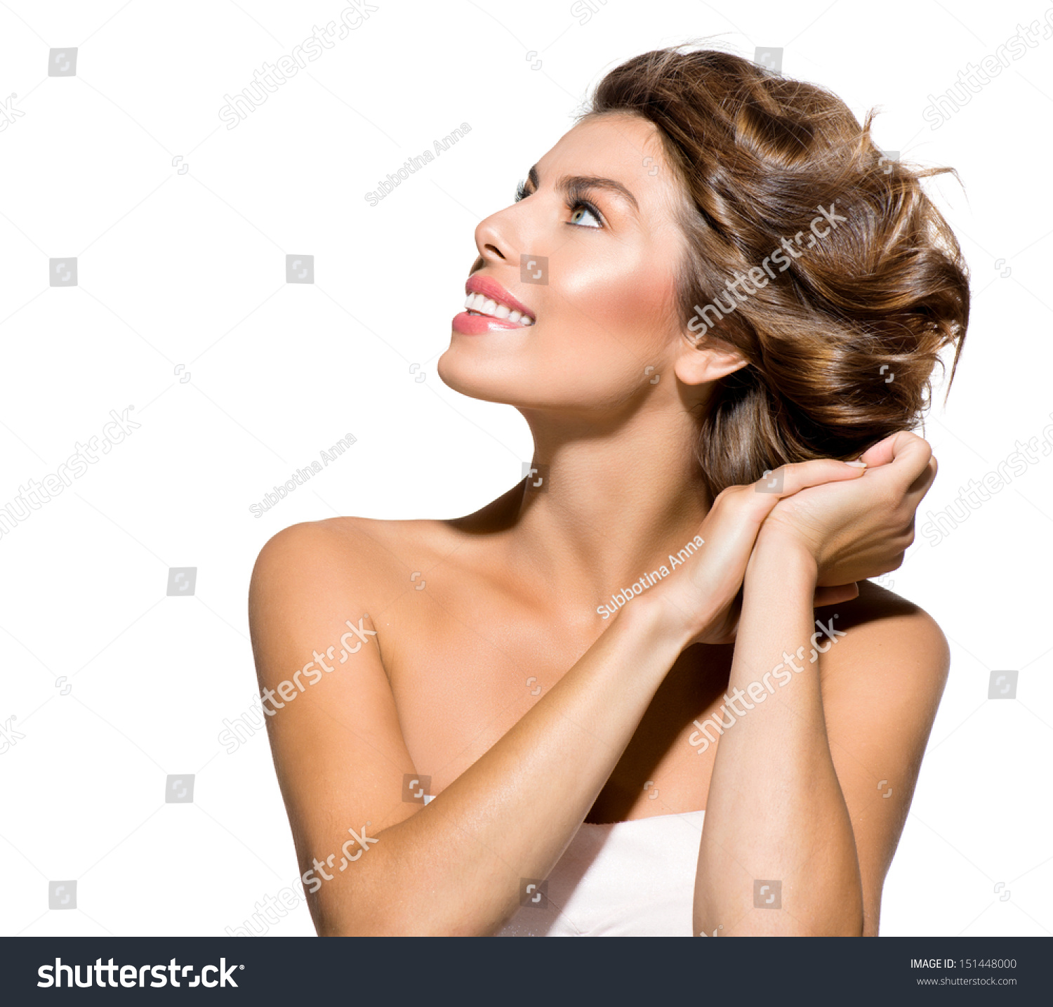 Beauty Young Woman Portrait Over White Stock Photo Edit Now