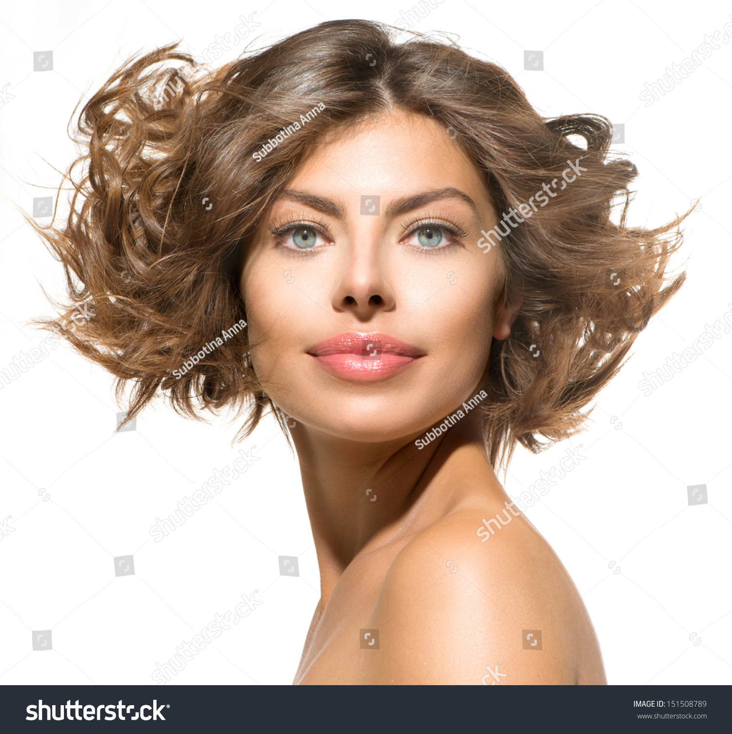 Beauty Young Woman Portrait Over White Royalty Free Stock Image