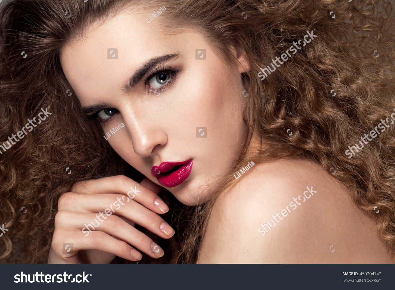 Beauty Young Woman Curly Small Long Stock Photo Edit Now 459204742