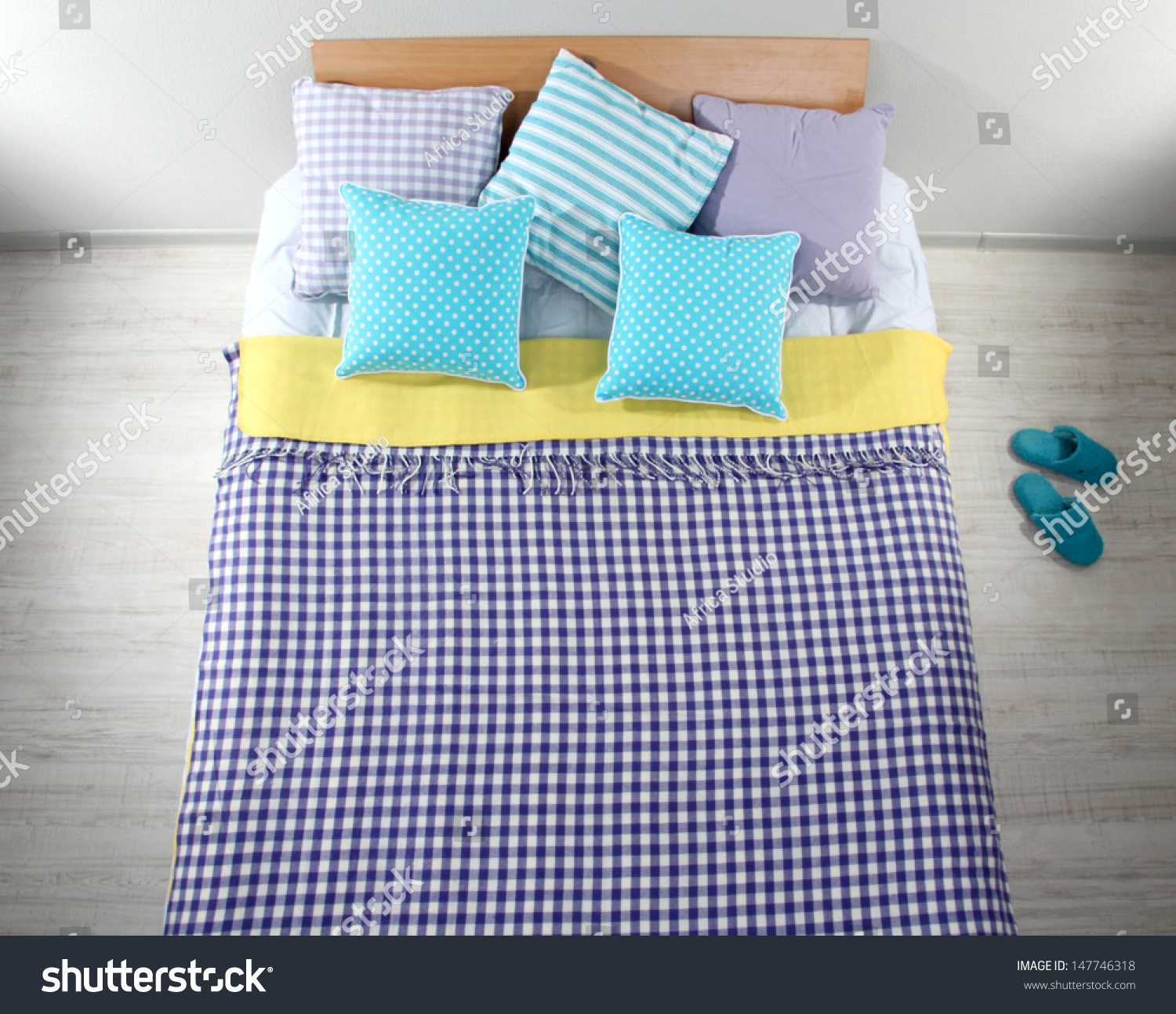 Bed Room Top View Closeup Stock Photo (Edit Now) 147746318 - Shutterstock