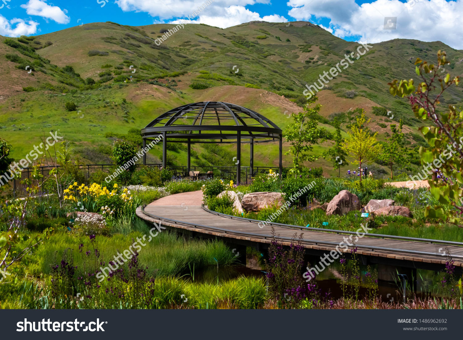 Bed Flowers Gardens Inside Red Butte Stock Photo Edit Now 1486962692