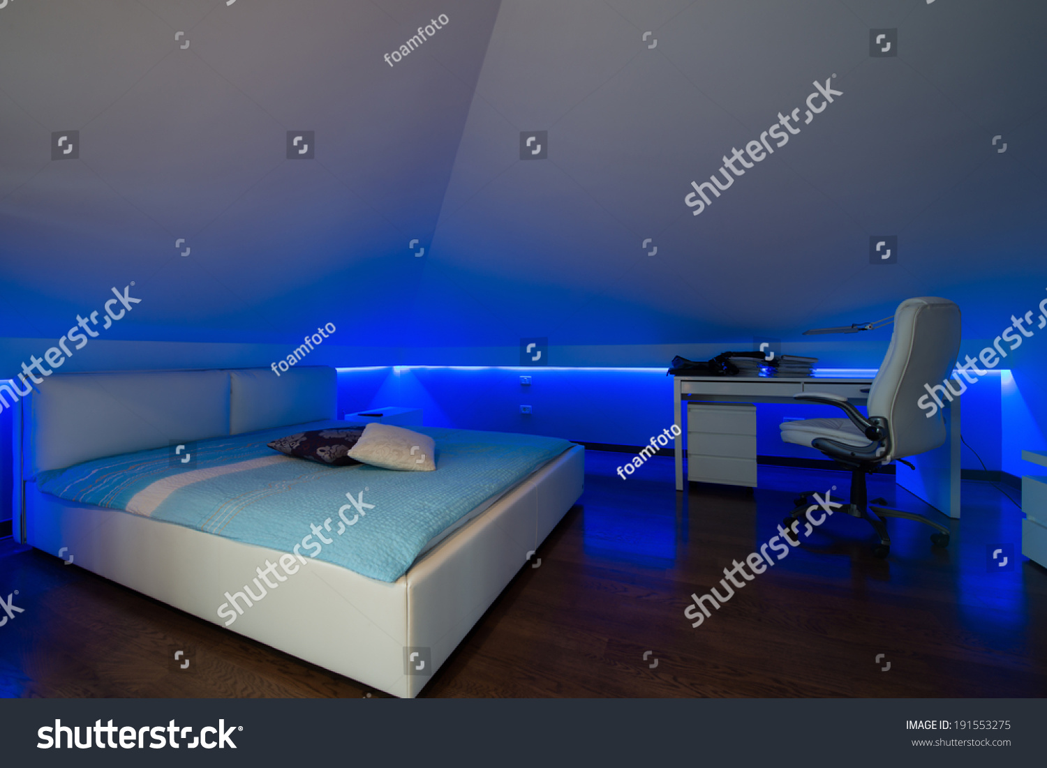 blue led lights bedroom