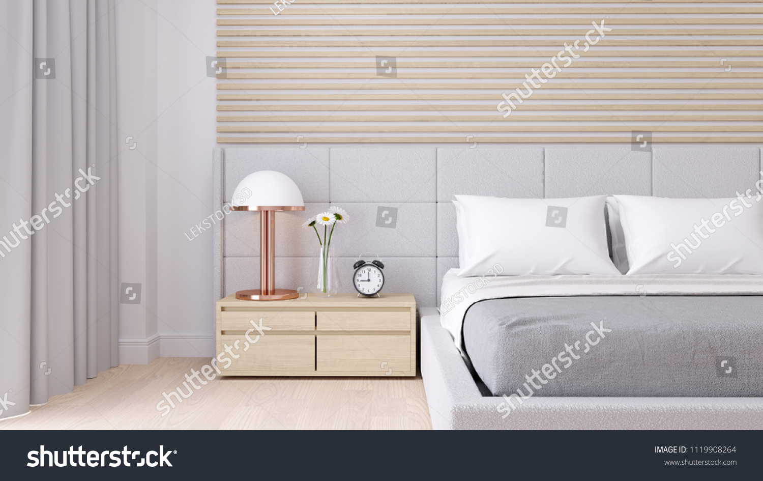 Bedroom Interior Dssign Modern Minimalist Stylecozy Stock