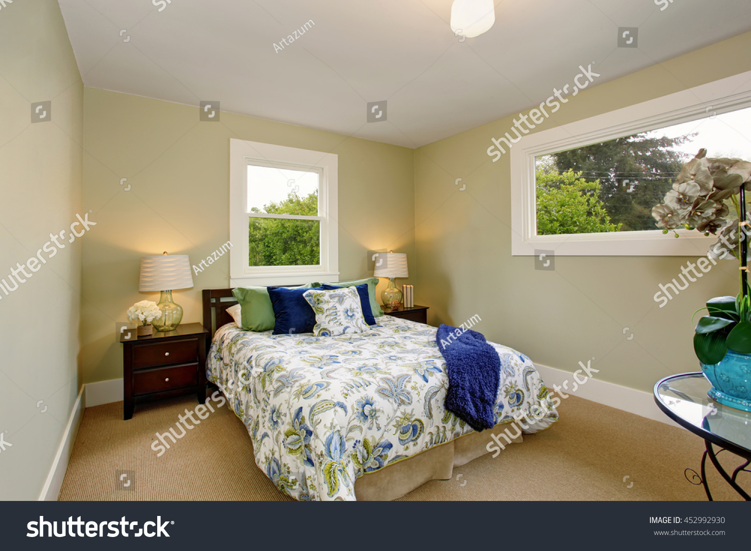 Bedroom Interior Carpet Floor Deep Brown Stock Photo Edit