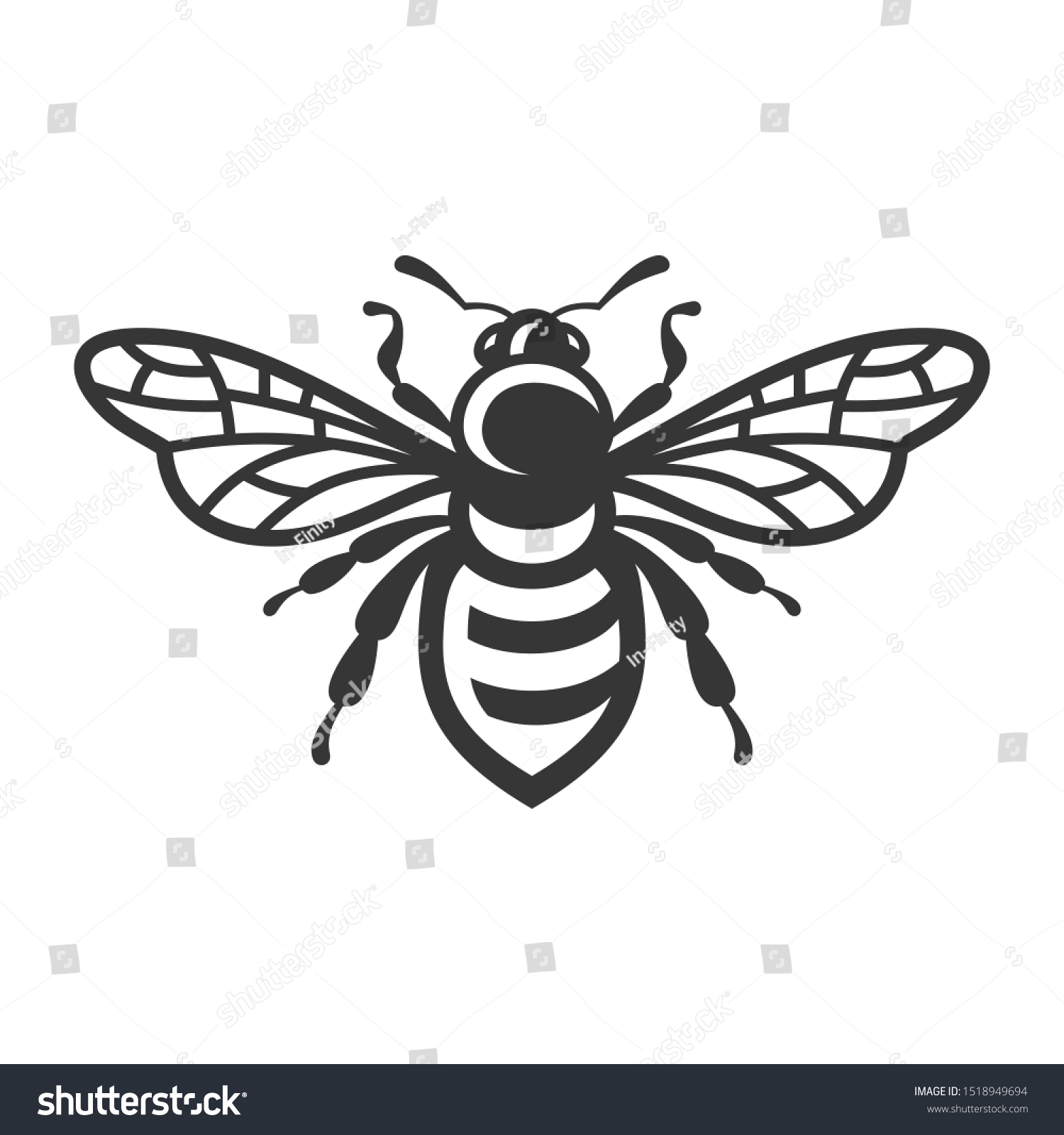 Bee Icon Bug Logo On White Stock Illustration 1518949694 | Shutterstock