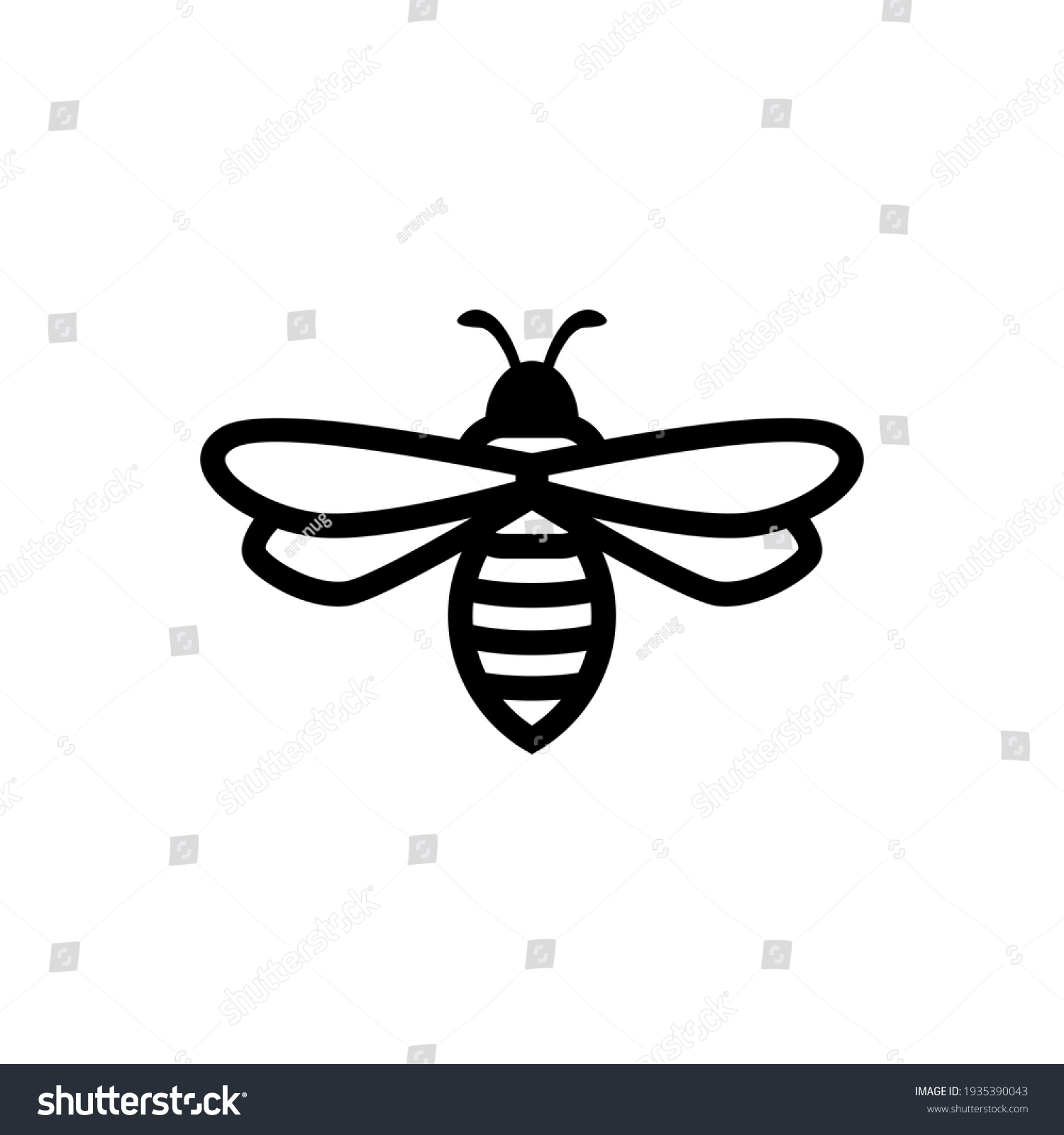 Bee Symbol Graphic Design Simple Clean Stock Illustration 1935390043 ...