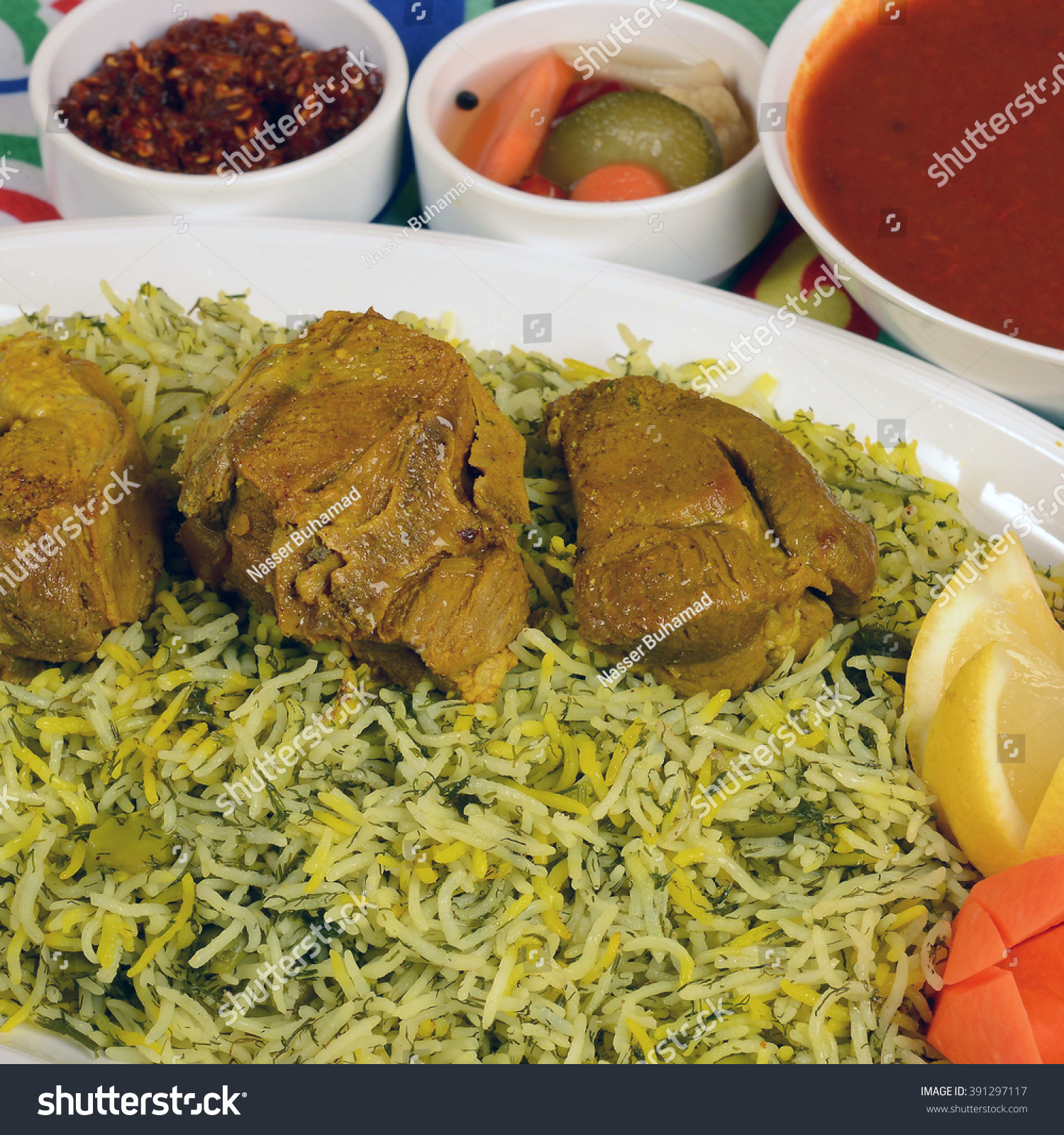 Beef Kabsa Mixed Rice Dishes That Stock Photo Edit Now 391297117