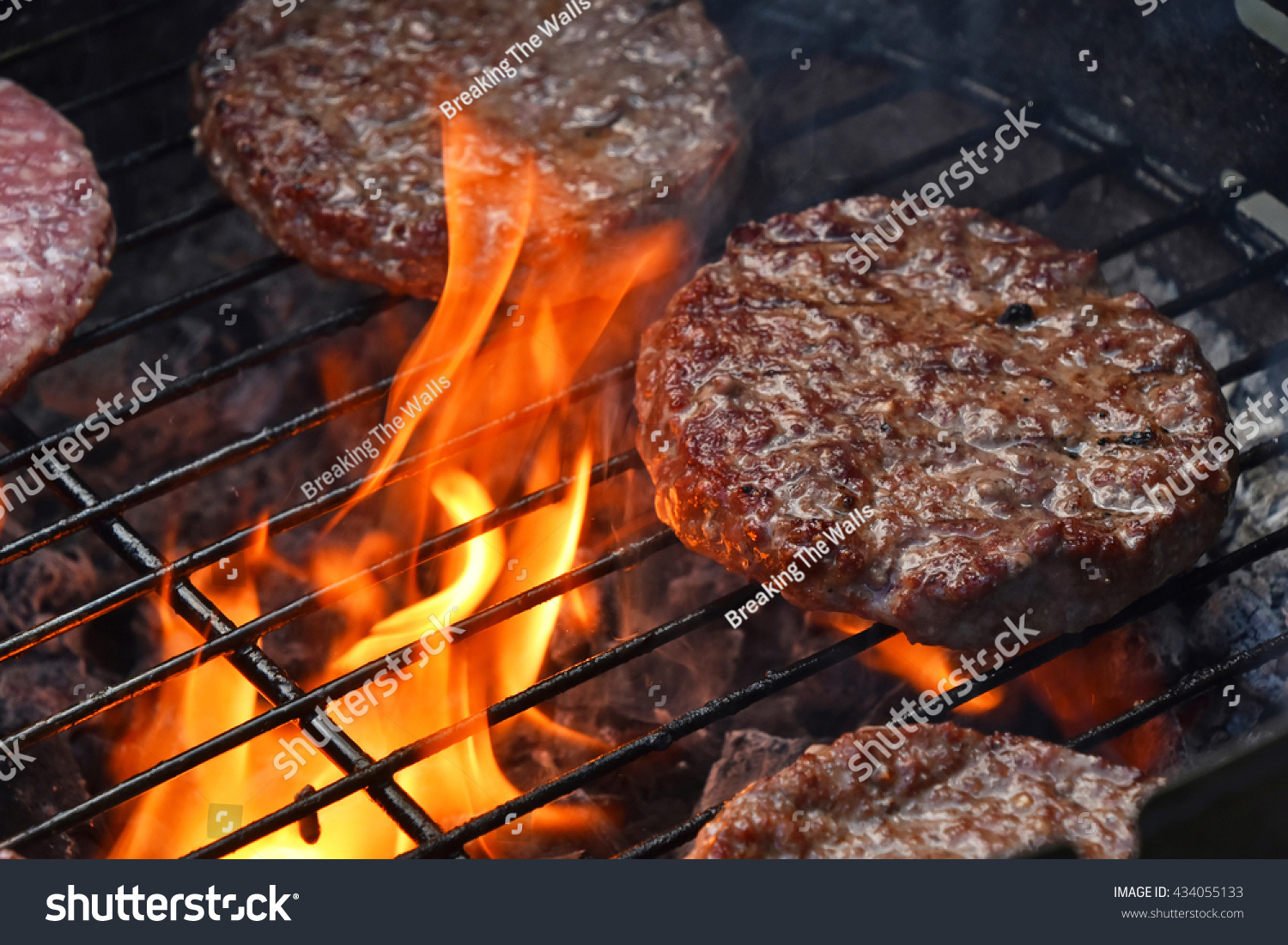 Beef Or Pork Meat Barbecue Burgers For Hamburger Prepared Grilled On ...