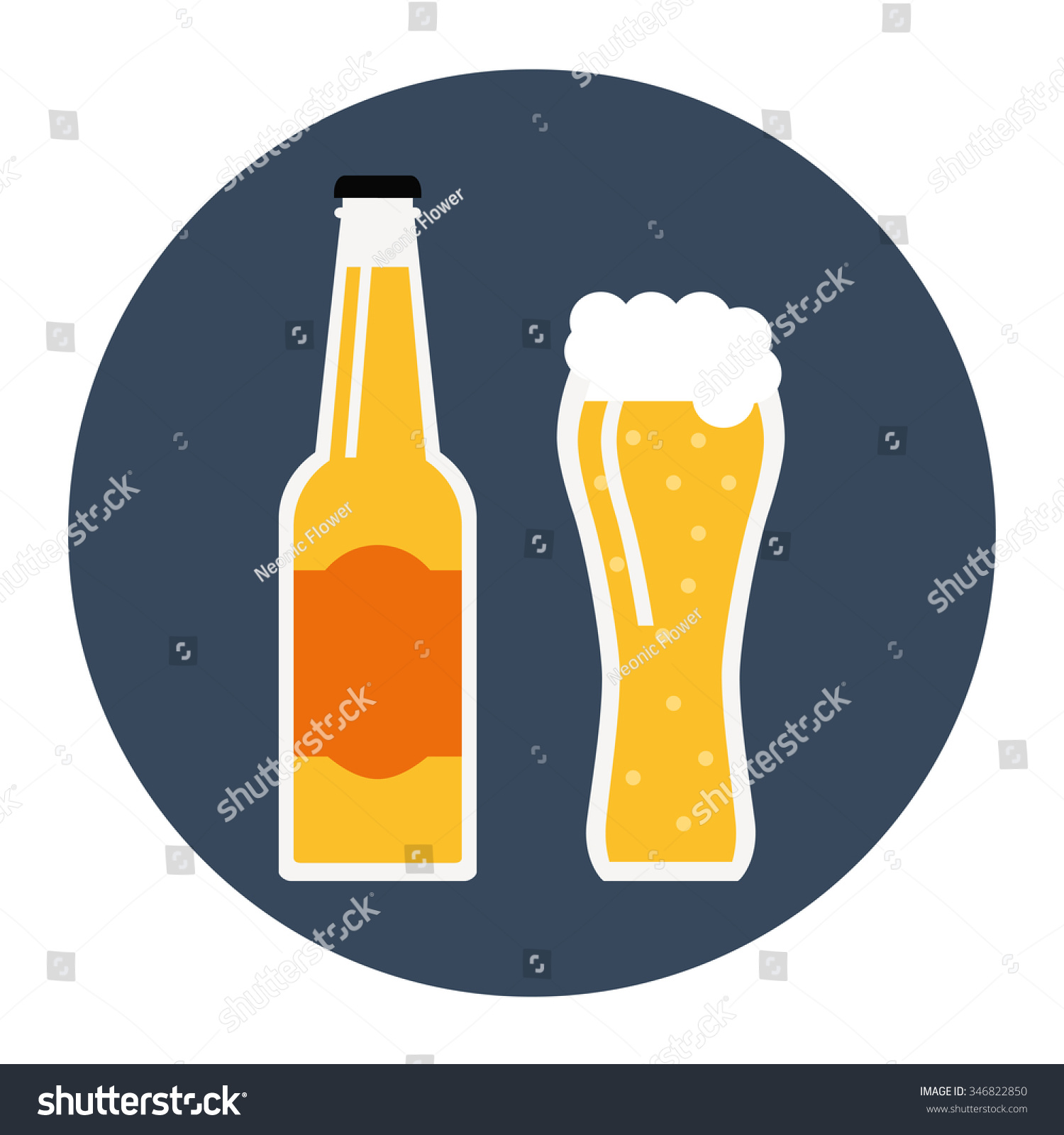 Beer Bottle Icon On White Background Stock Illustration 346822850 ...