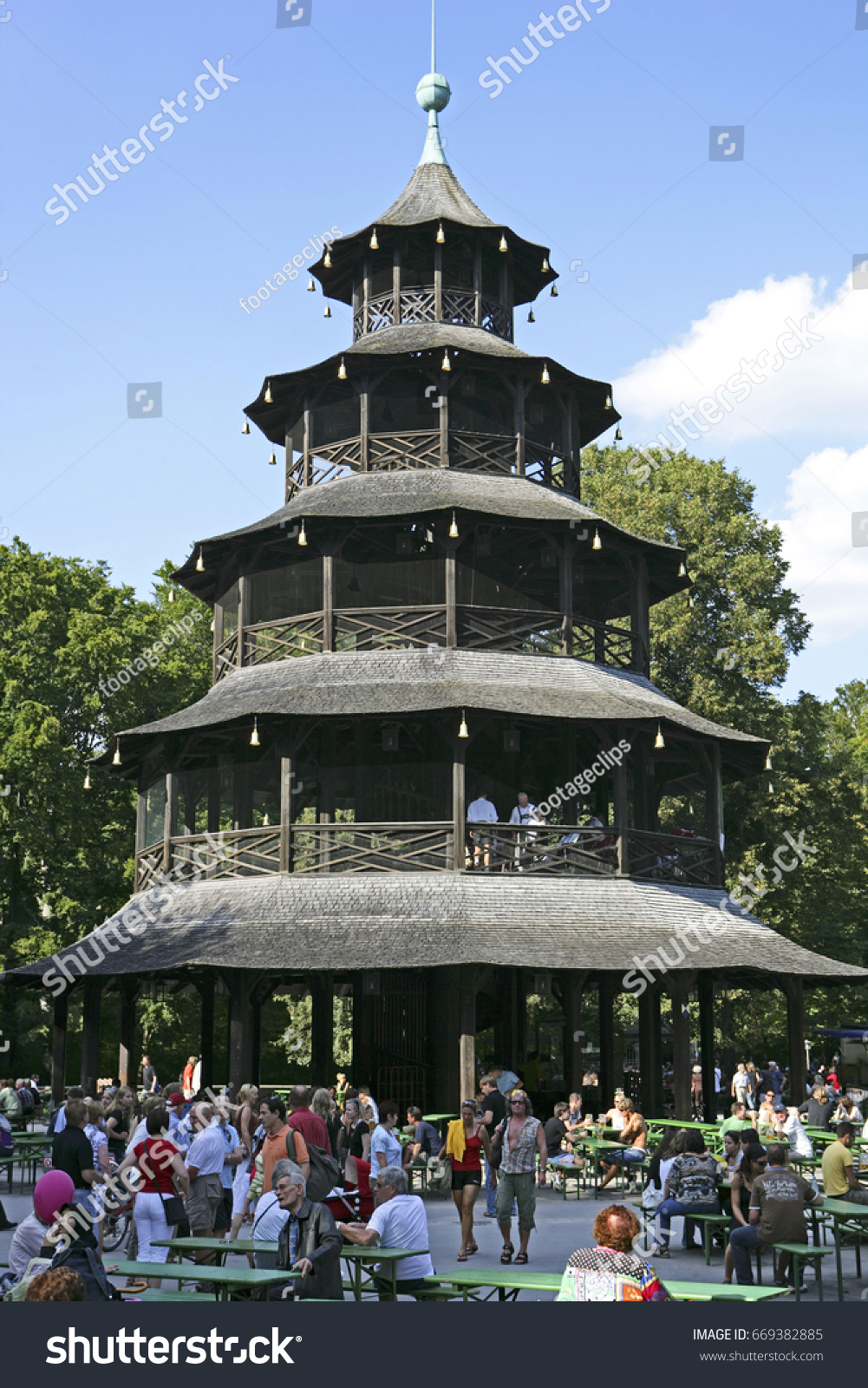 Beer Garden Chinesischer Turm Chinese Tower Stock Photo Edit Now