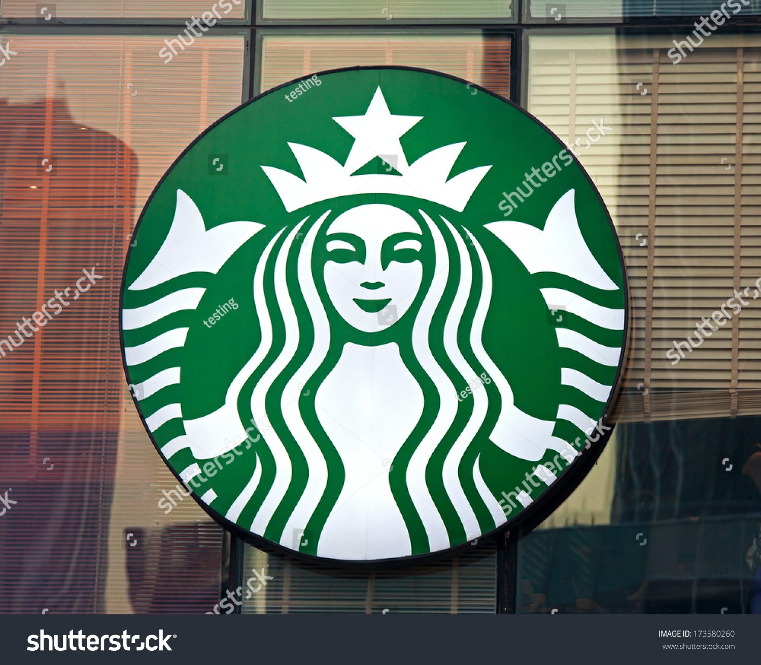 Beijing, China - January 22, 2014: Starbucks Sign Is Displayed At The ...