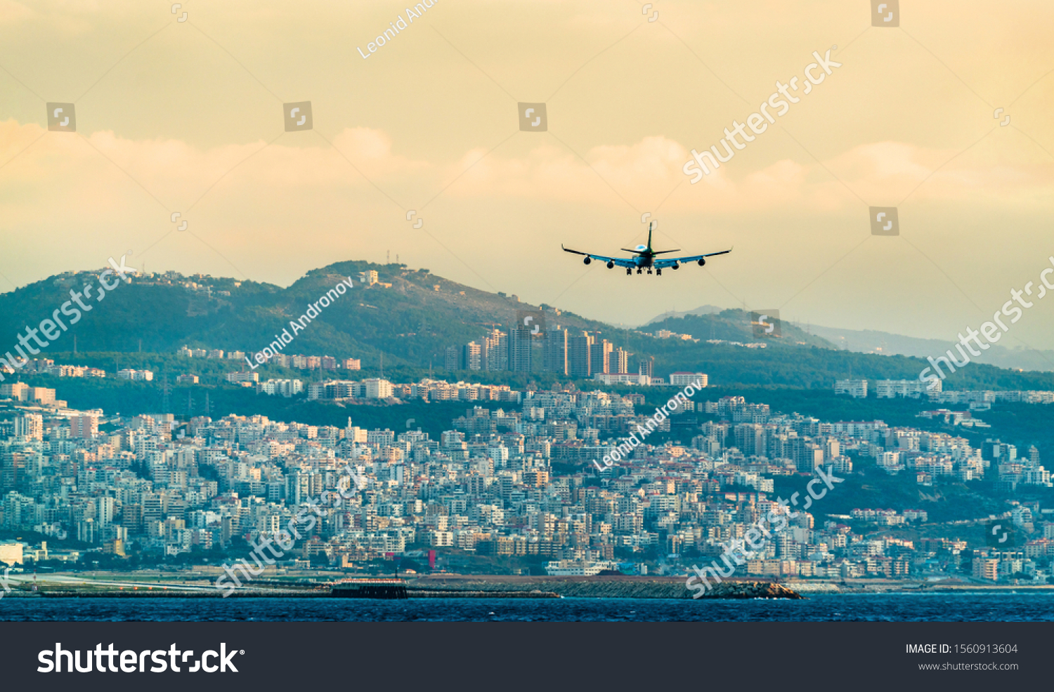 327 Beirut Airport Images Stock Photos Vectors Shutterstock   Stock Photo Beirut Lebanon November Airplane On Final Approach To Beirut Rafic Hariri International 1560913604 