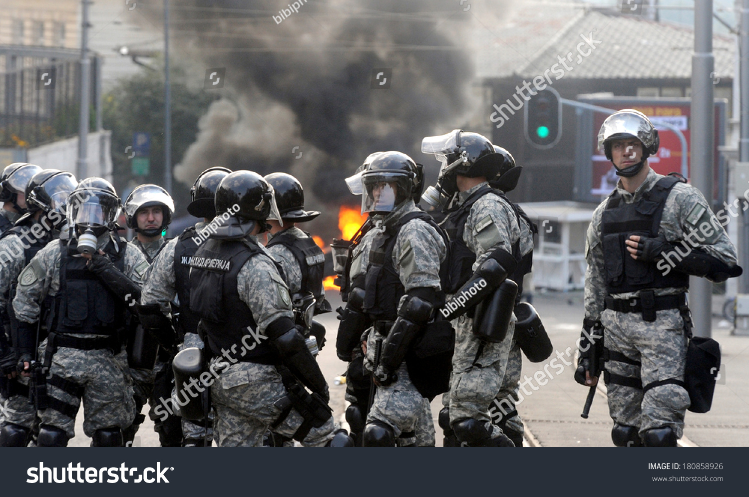 Belgrade, Serbia - Circa October 2010: Special Force Police Watches ...