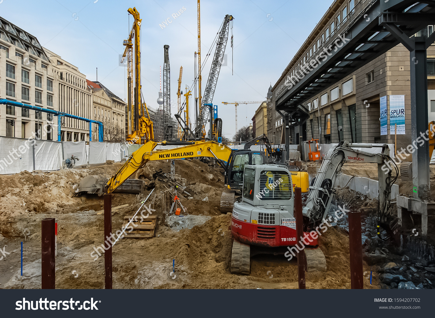 Berlin City Germany Road Construction Progress Stock Photo Edit Now 1594207702