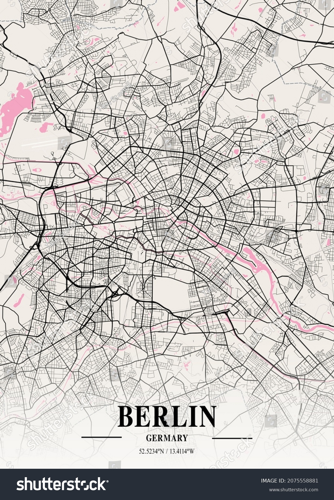 Berlin Germany Neapolitan City Map Stock Illustration 2075558881 ...