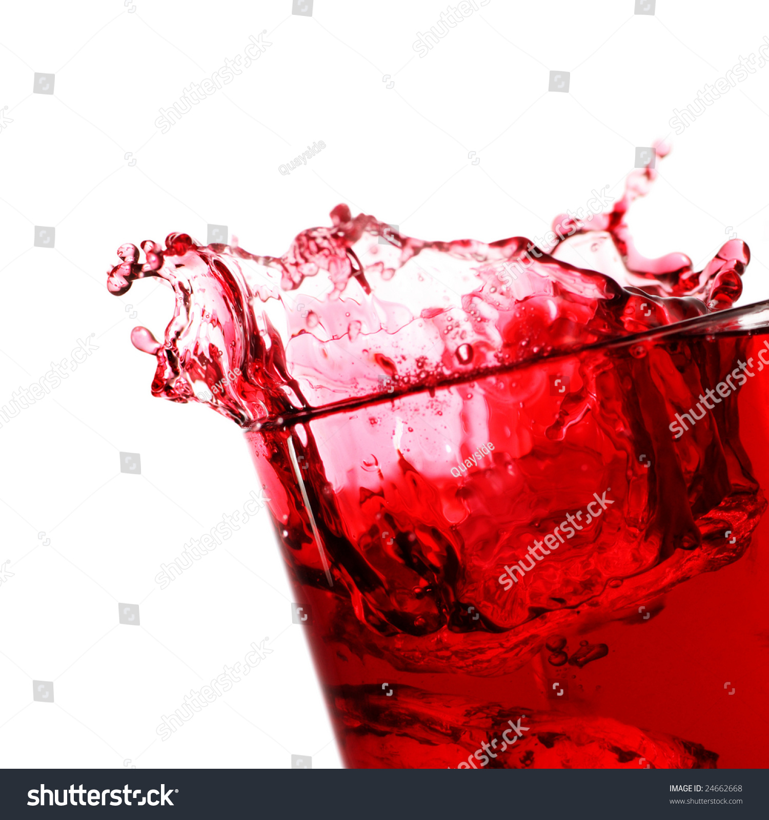 Berry Juice Drink With A Ice And A Splash Stock Photo 24662668 ...