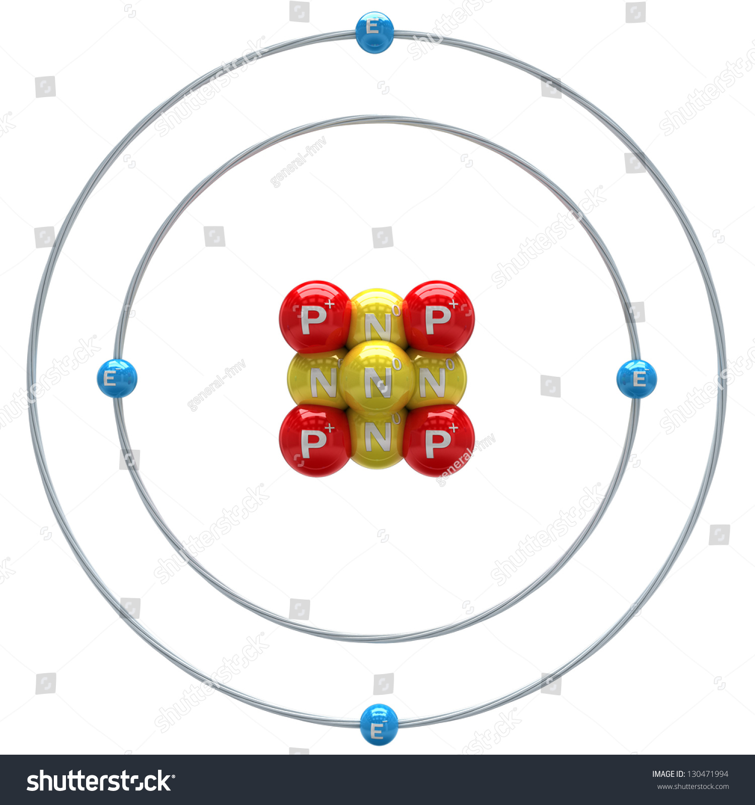 Beryllium Atom On White Background Stock Photo 130471994 : Shutterstock