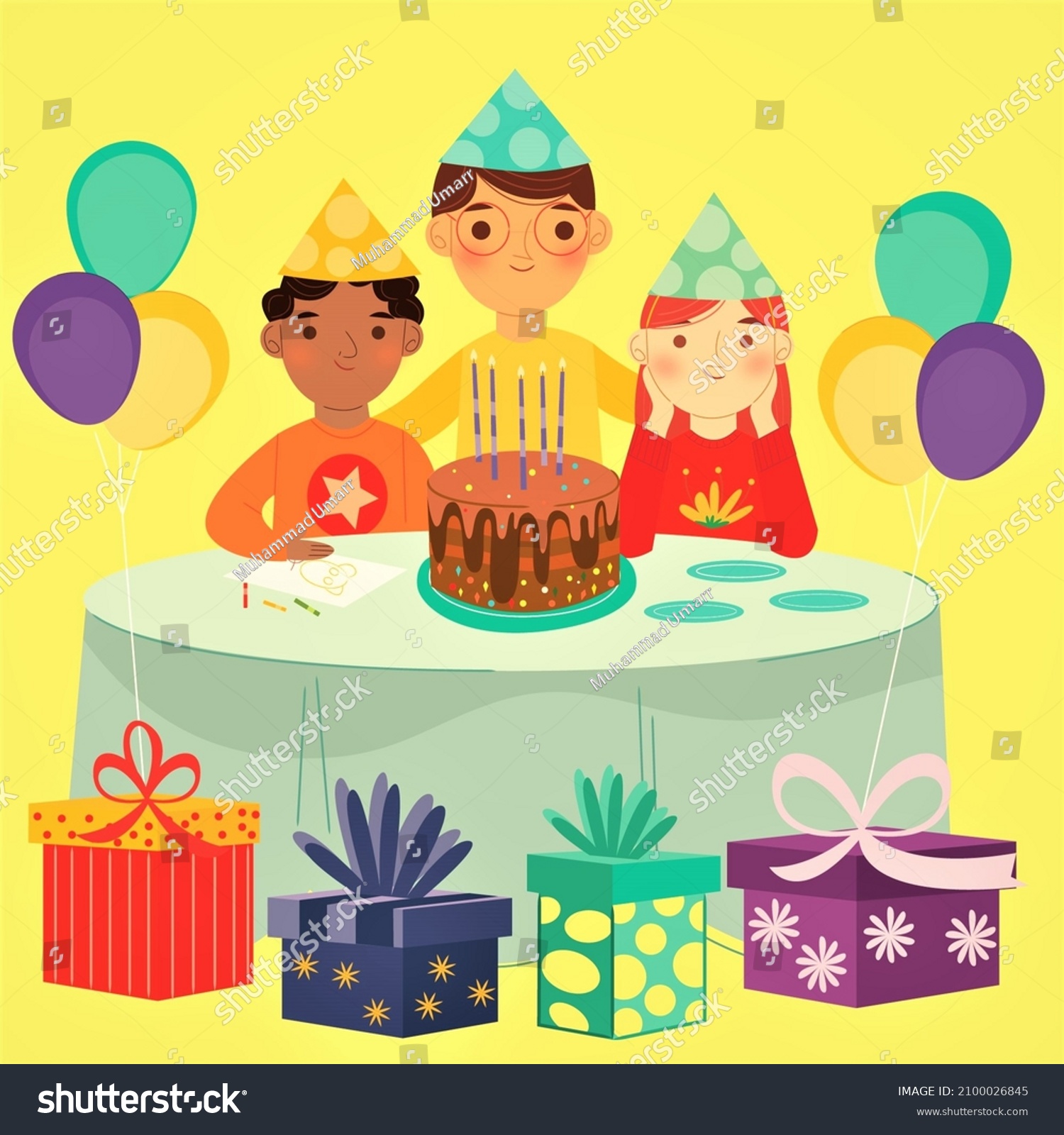 Best Happy Birthday Celebration Friends Illustration Stock Illustration 