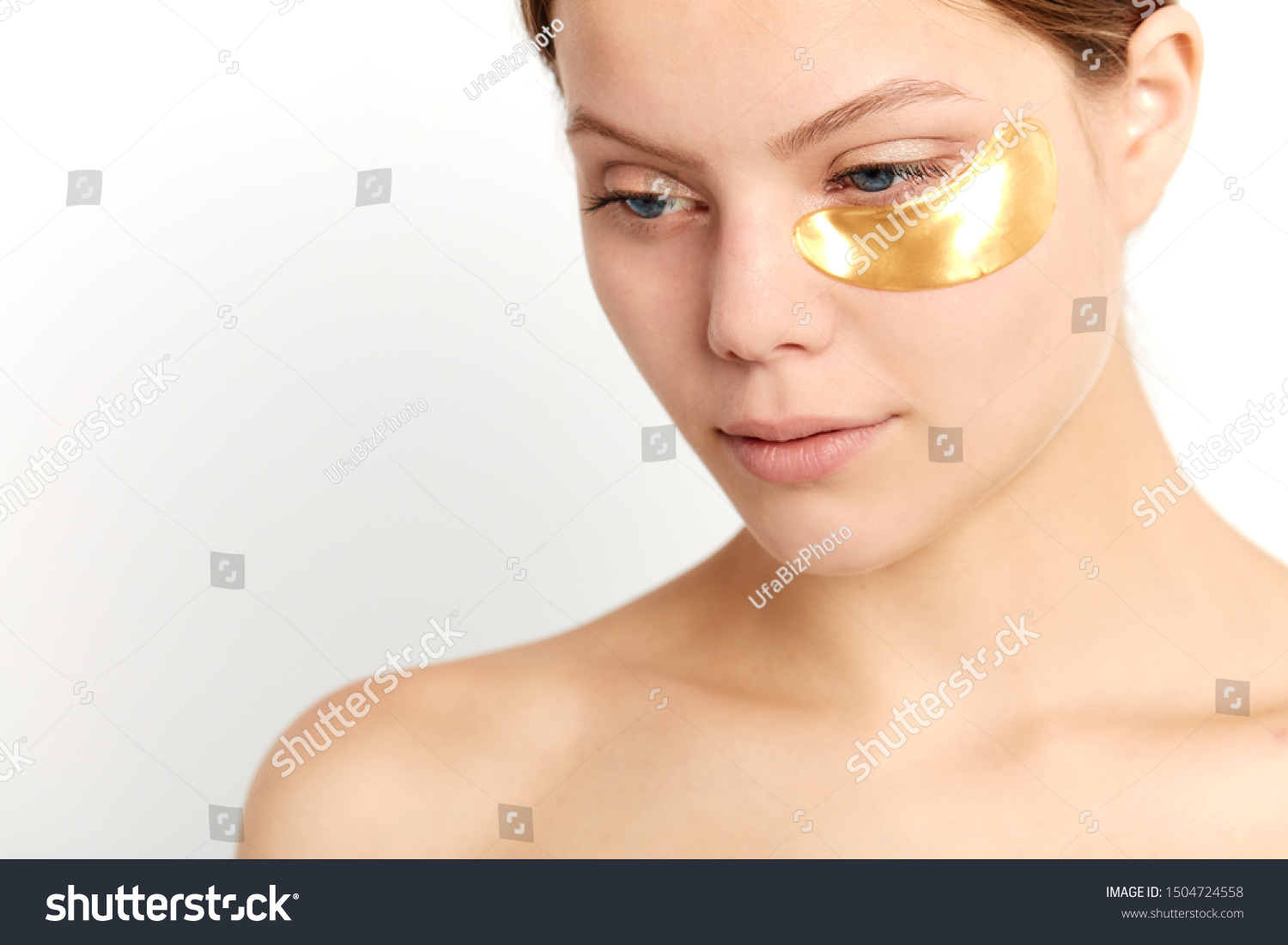 Beutiful Girl Natural Makeup Gold Cosmetics Stock Photo Edit Now