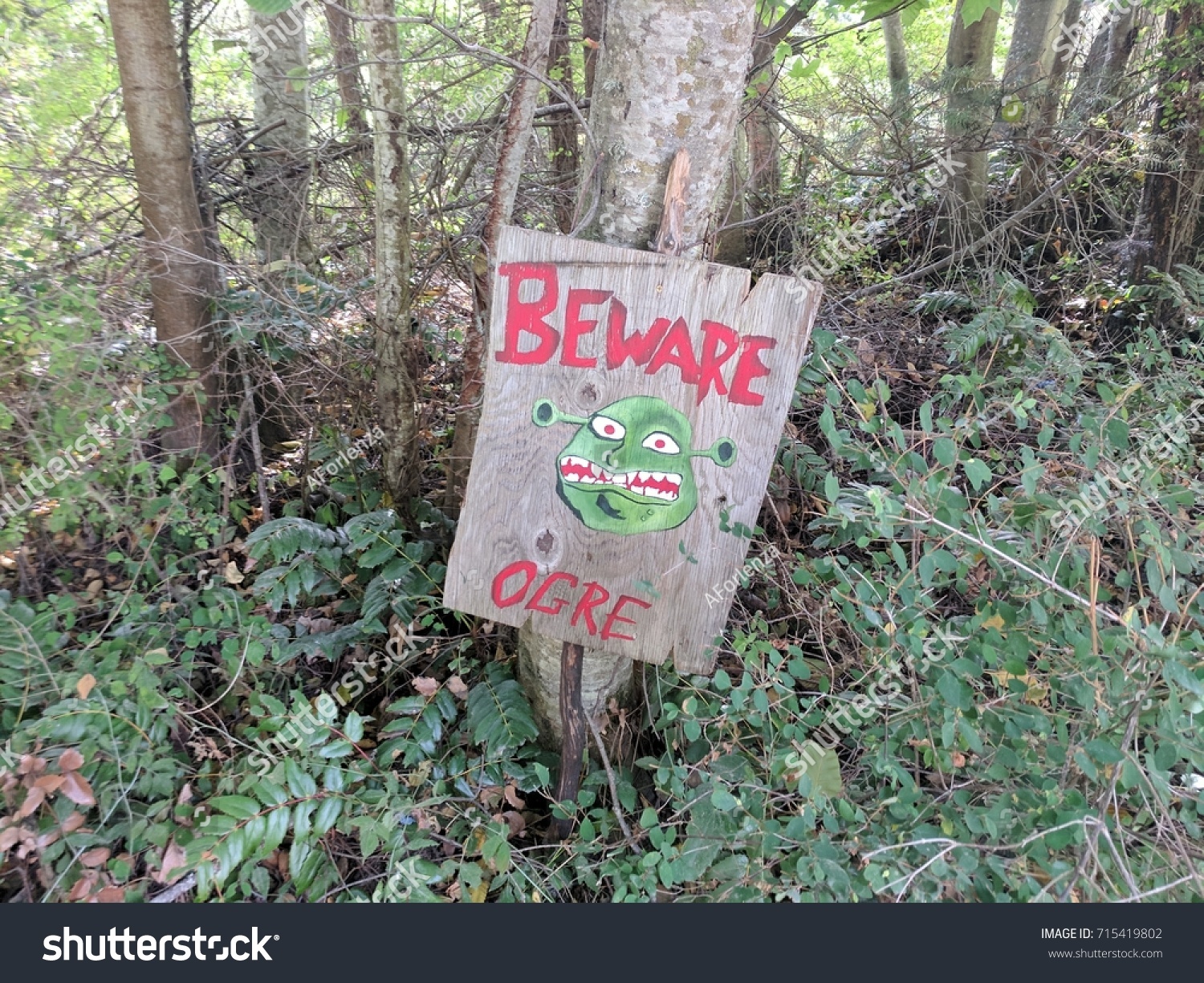 Beware Ogre Sign Woods Stock Photo Edit Now 715419802 - beware roblox id
