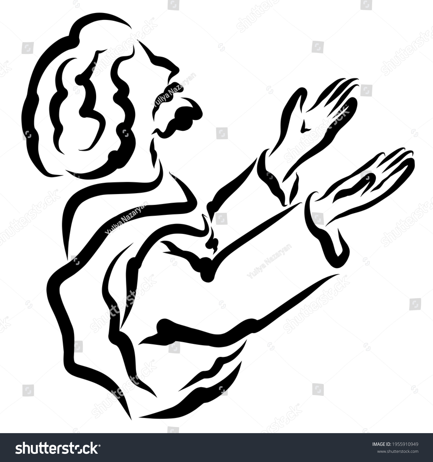 Bible Times Man Raises His Hands Stock Illustration 1955910949 ...