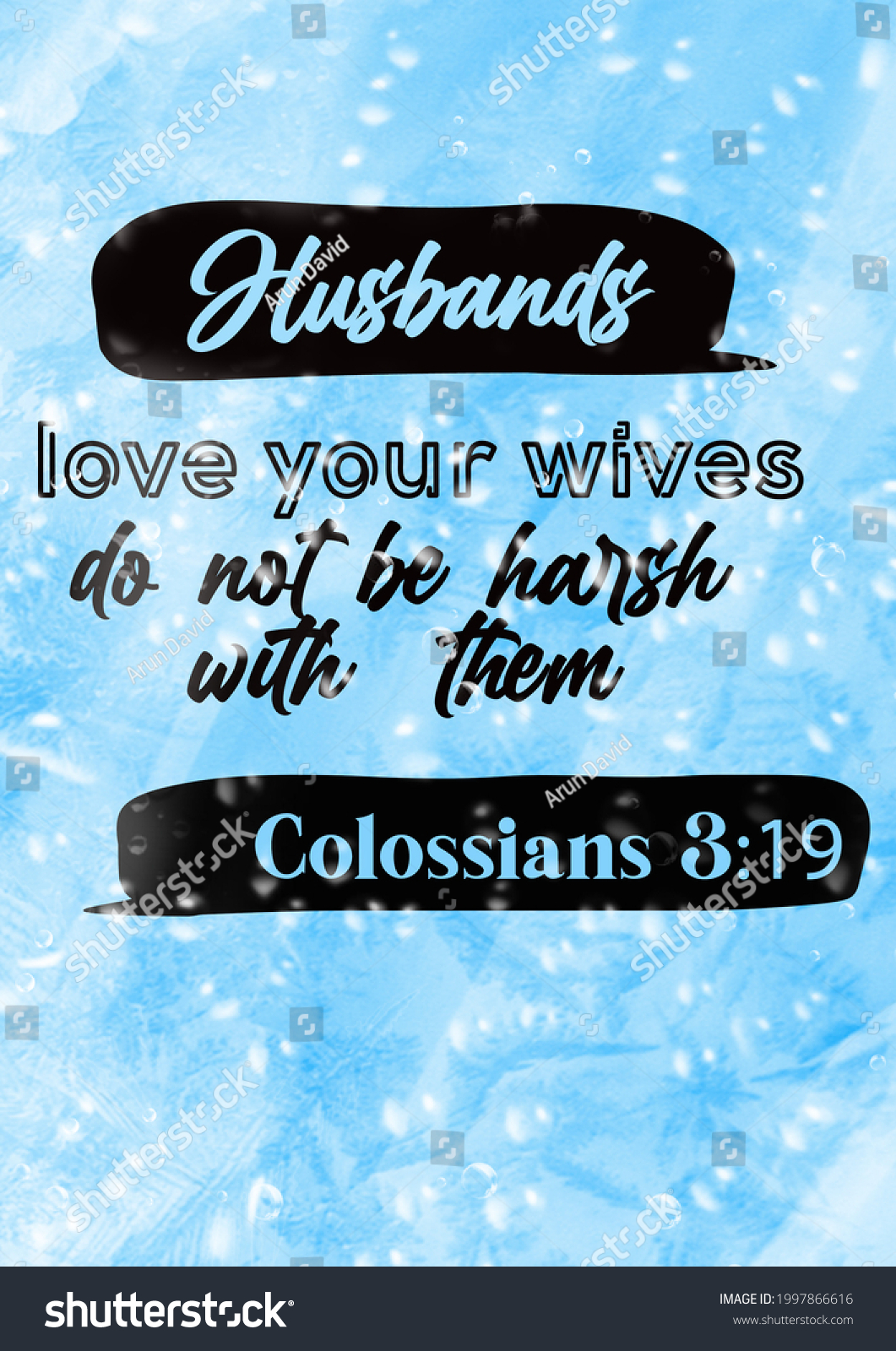 Bible Verses Husbands Love Your Wives Stock Illustration 1997866616   Stock Photo Bible Verses Husbands Love Your Wives Do Not Be Harsh With Them Colossians 1997866616 