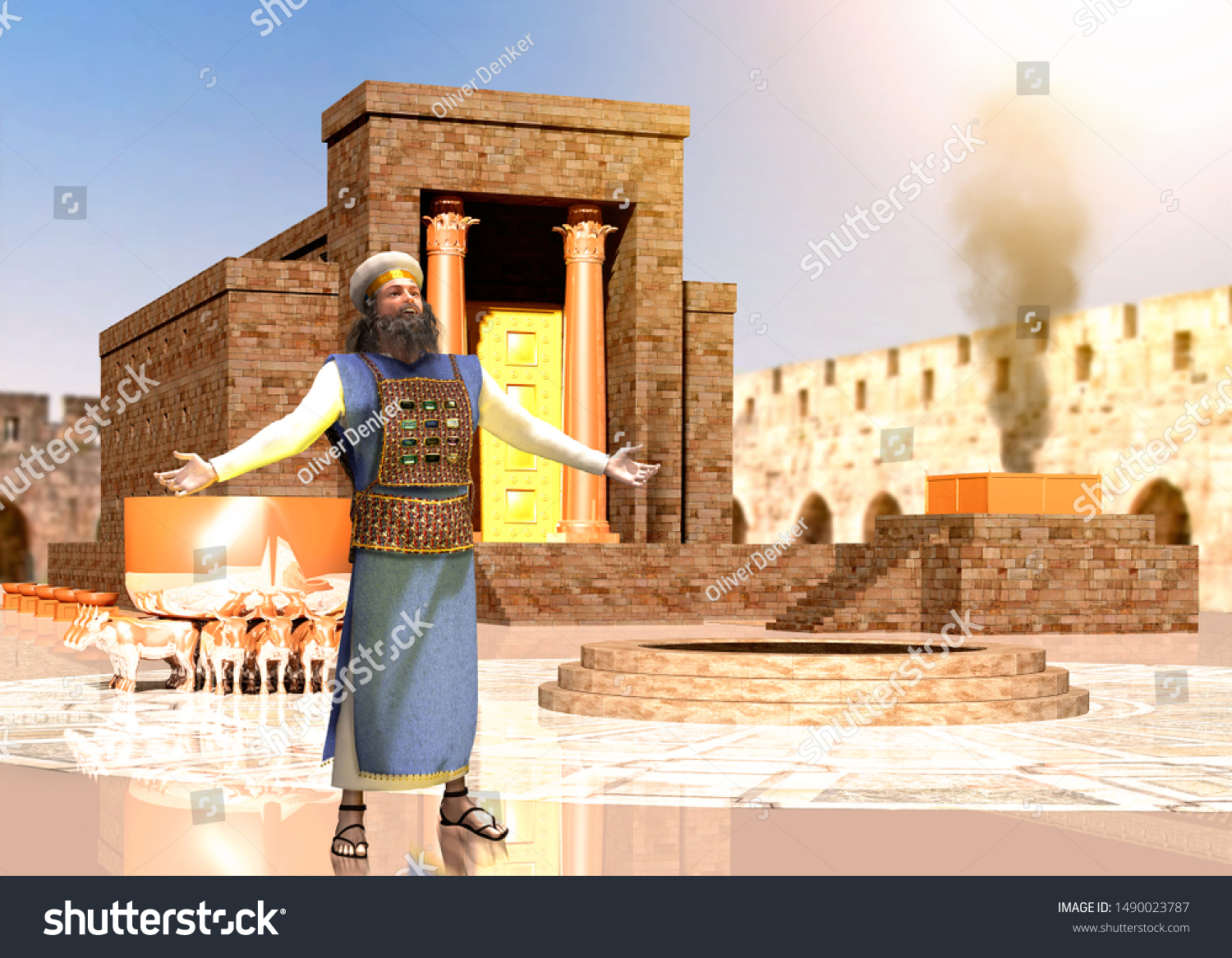 Biblical Jewish Priest Standing Front King Stock Illustration 1490023787 |  Shutterstock