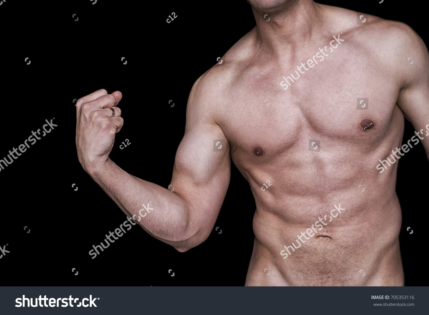 Biceps Muscle Male Body Part Nipple ภาพสต็อก แก้ไขตอนนี้ 705353116 3865