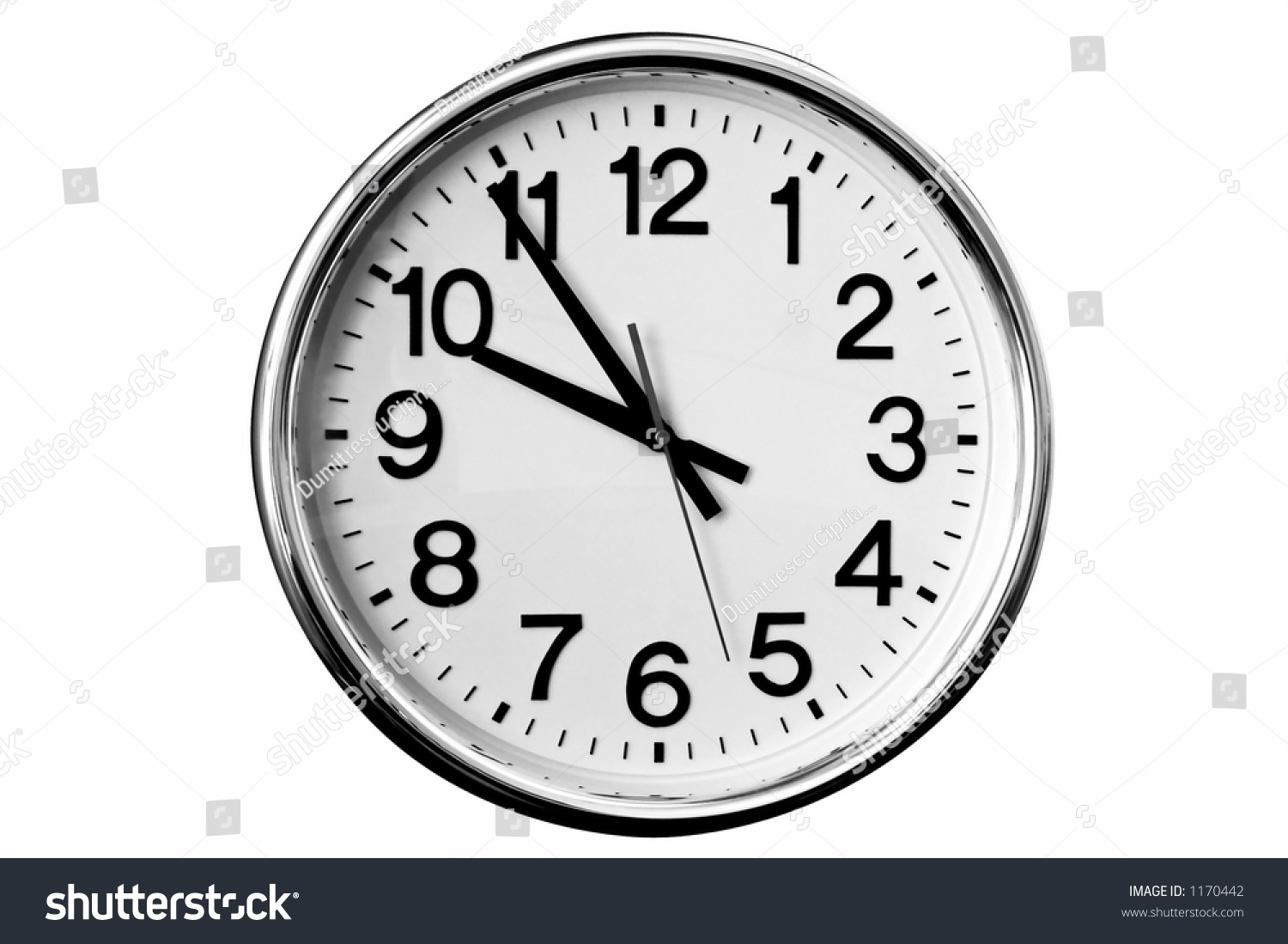 Big Analog Clock Isolated Black & White Stock Photo 1170442 : Shutterstock