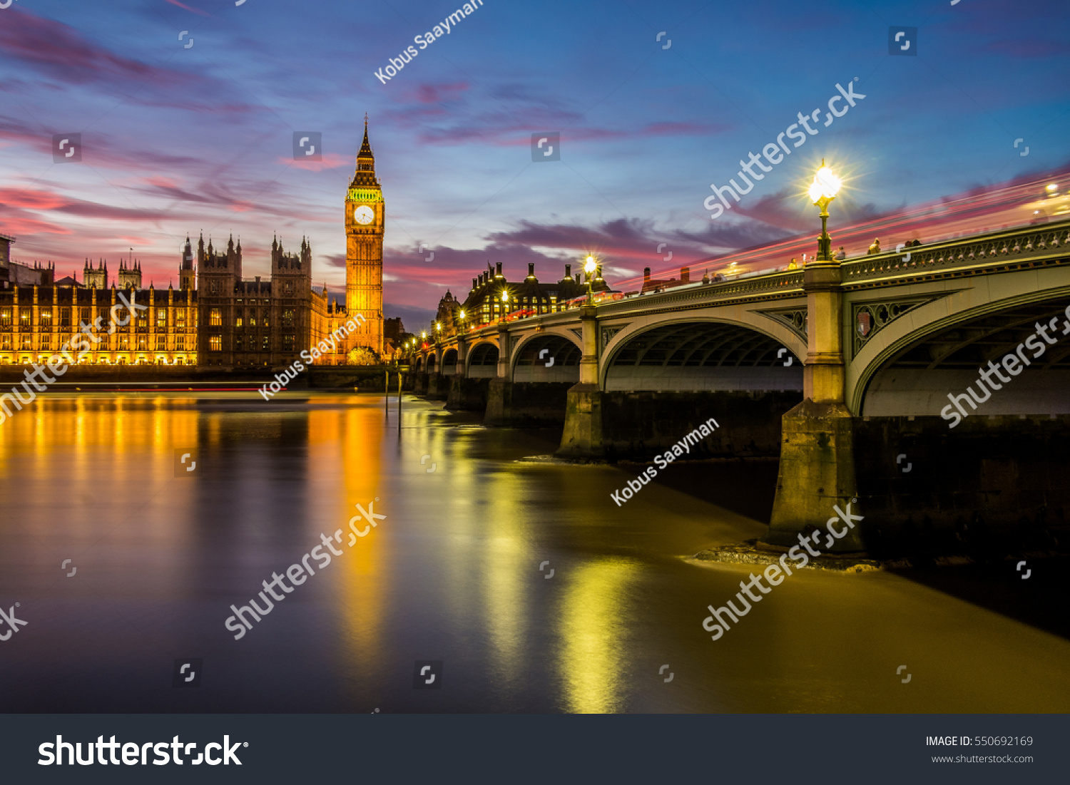 Big Ben Westminster Bridge Night Stock Photo Edit Now