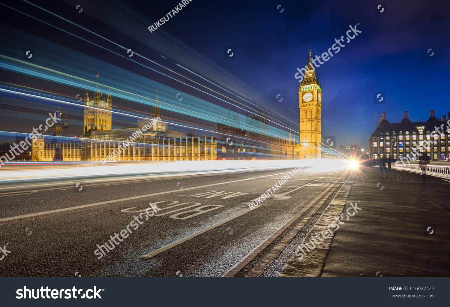 Big Ben Westminster Bridge Night London Stock Photo Edit Now