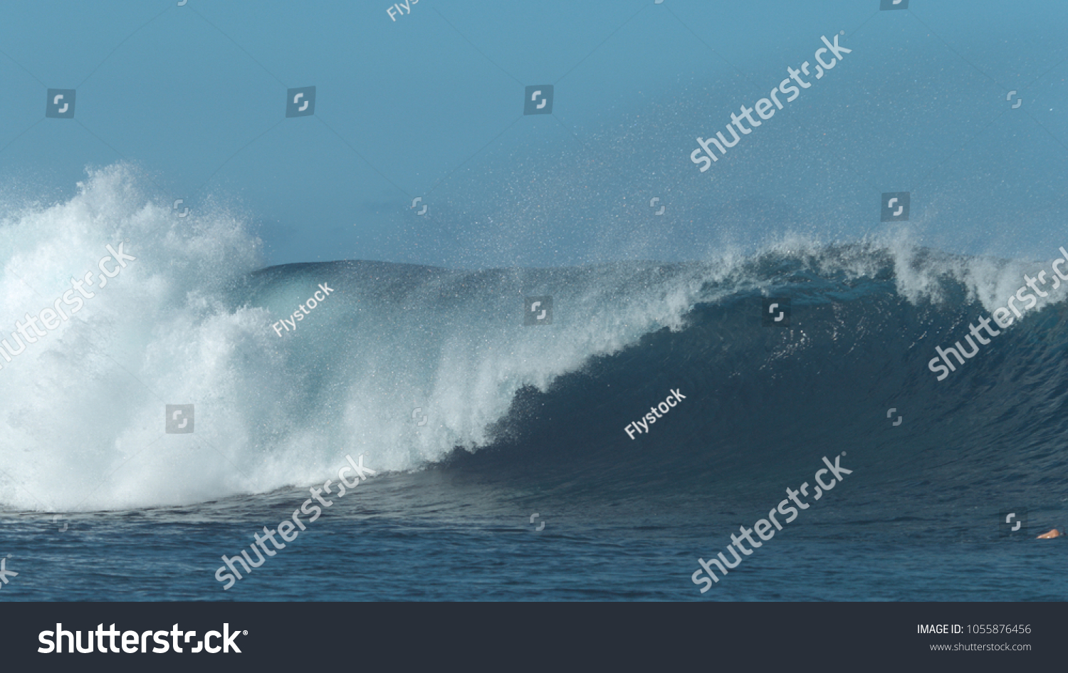 Big Blue Barrel Wave Crashes Forcefully Stock Photo 1055876456 |  Shutterstock