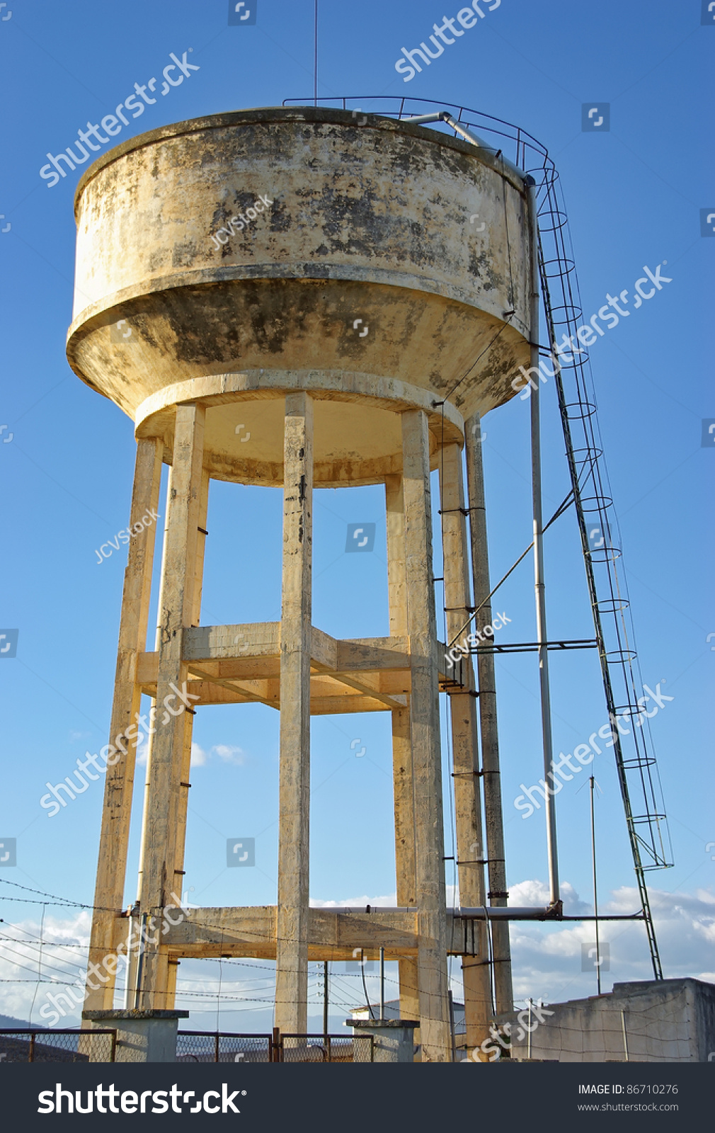 Big Emergency Water Tank Elevated Over Stock Photo 86710276 - Shutterstock