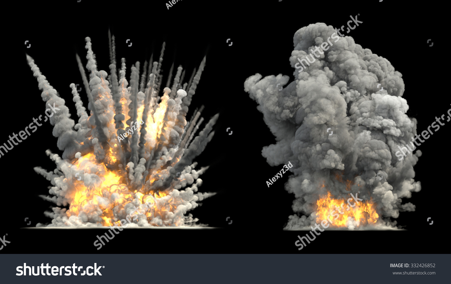 地上での大爆発 のイラスト素材