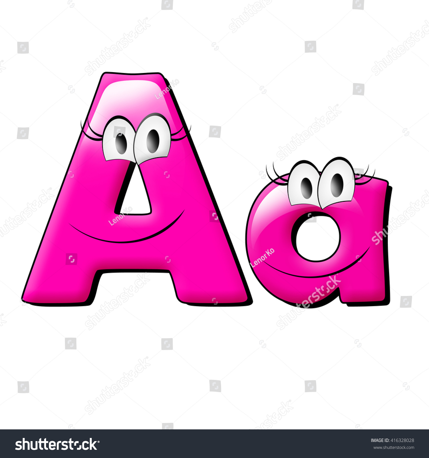 Big Eye Smile Pink Alphabet 3d Stock Illustration 416328028 | Shutterstock