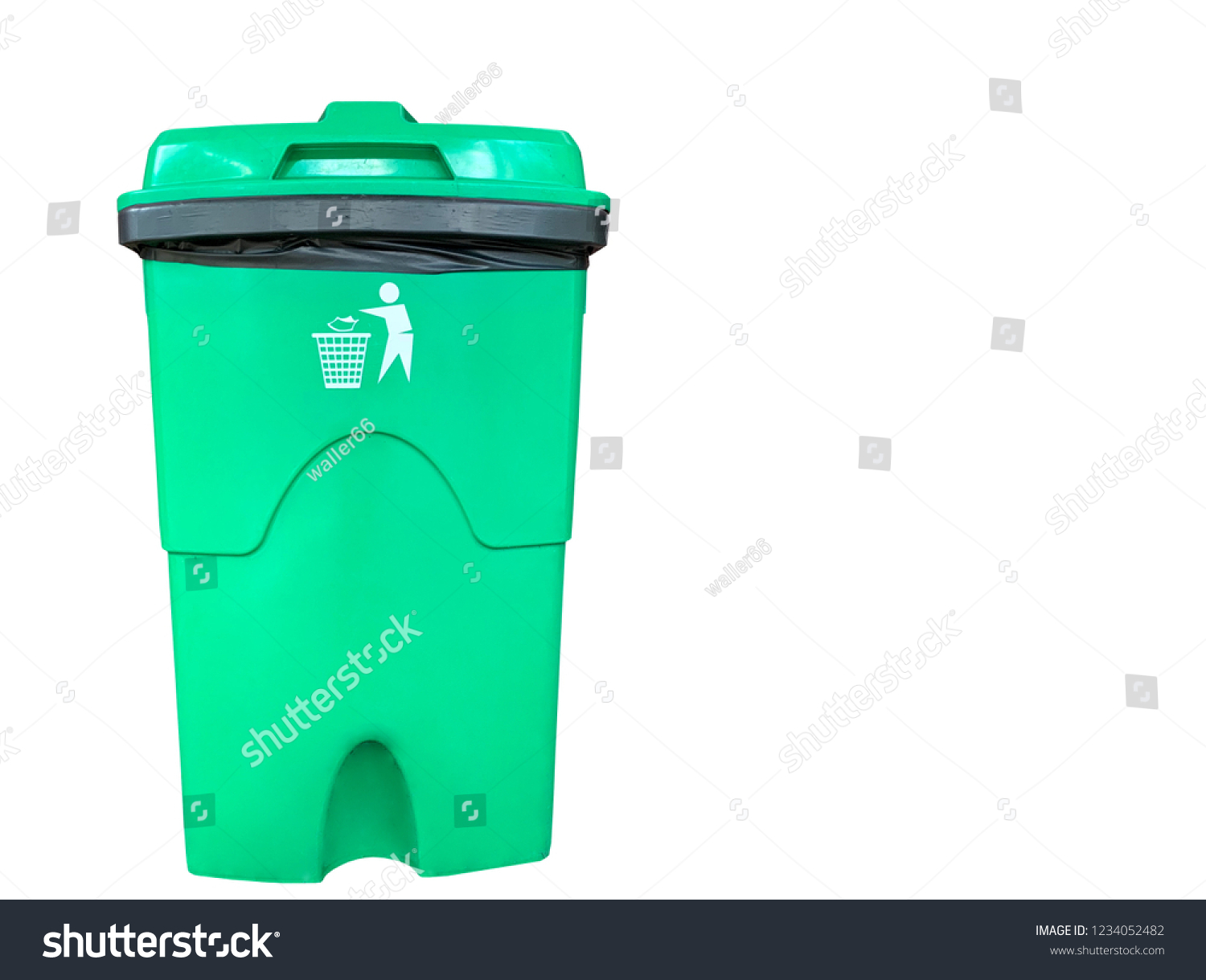 big green garbage bag