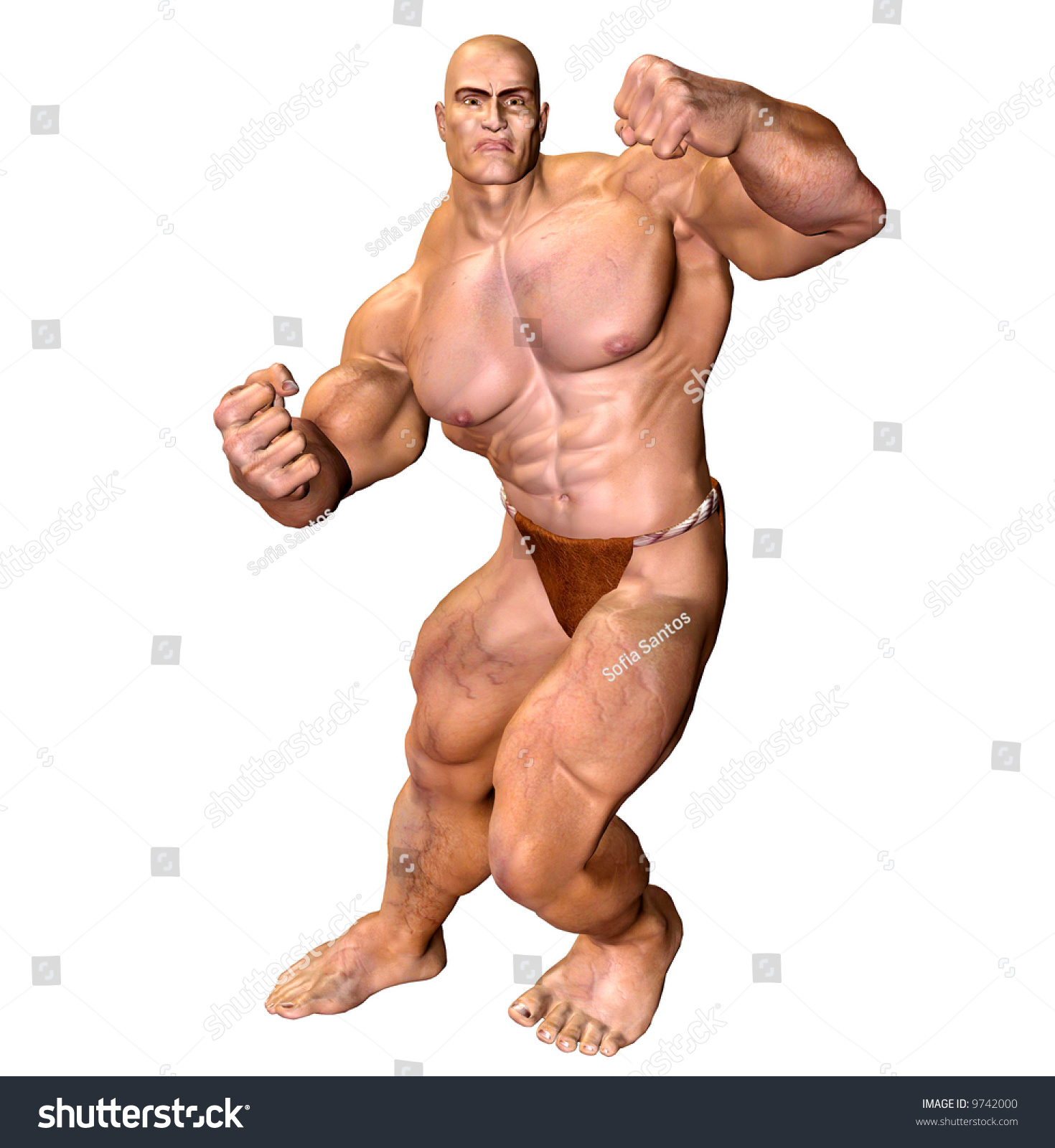 Big Man Muscles Stock Illustration