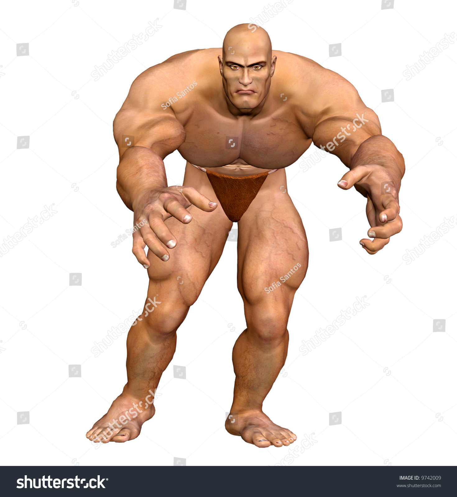 Big Man Muscles Stock Illustration