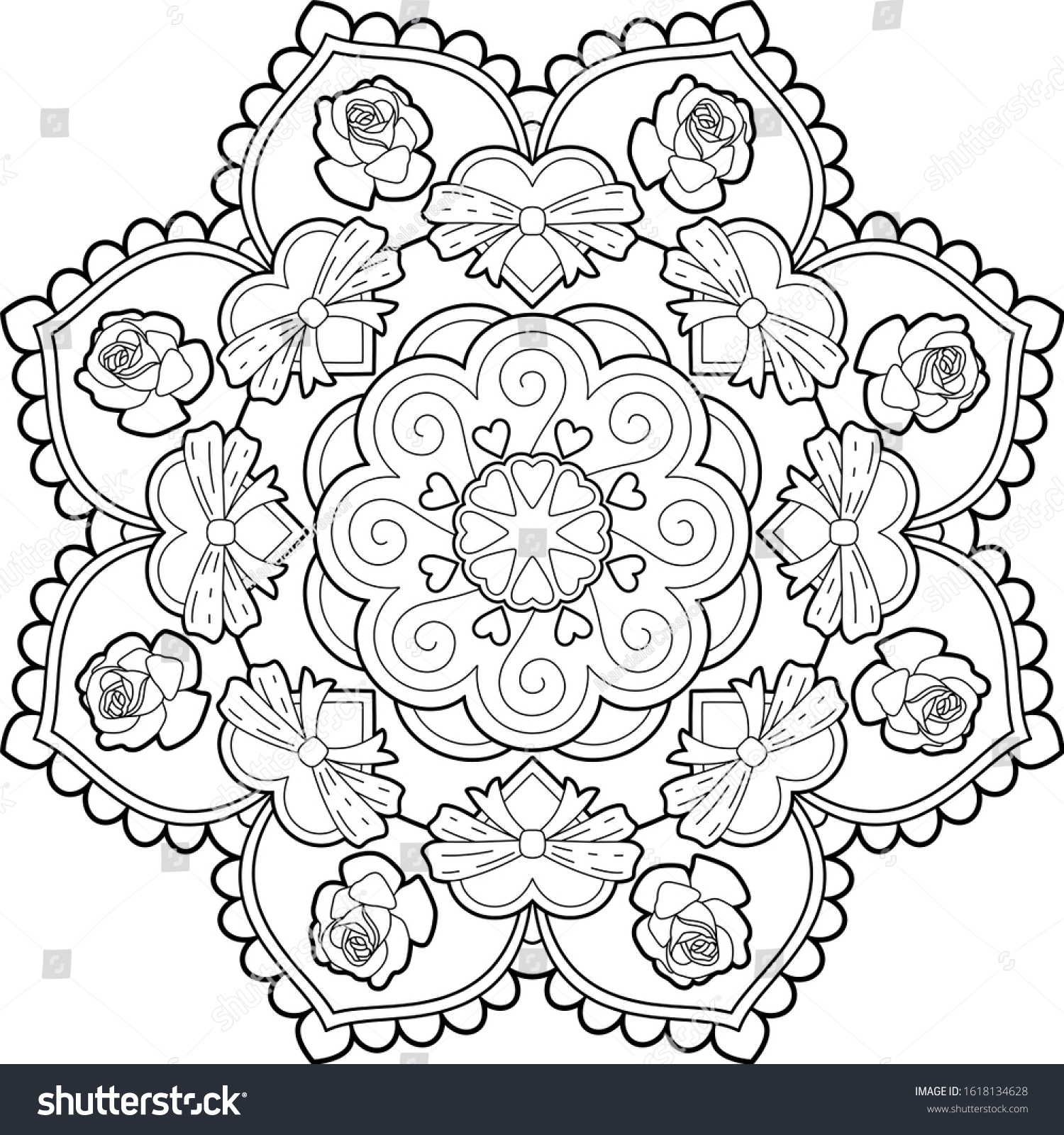 Big Mandala Art Kids Meditation Color Stock Illustration 1618134628 ...