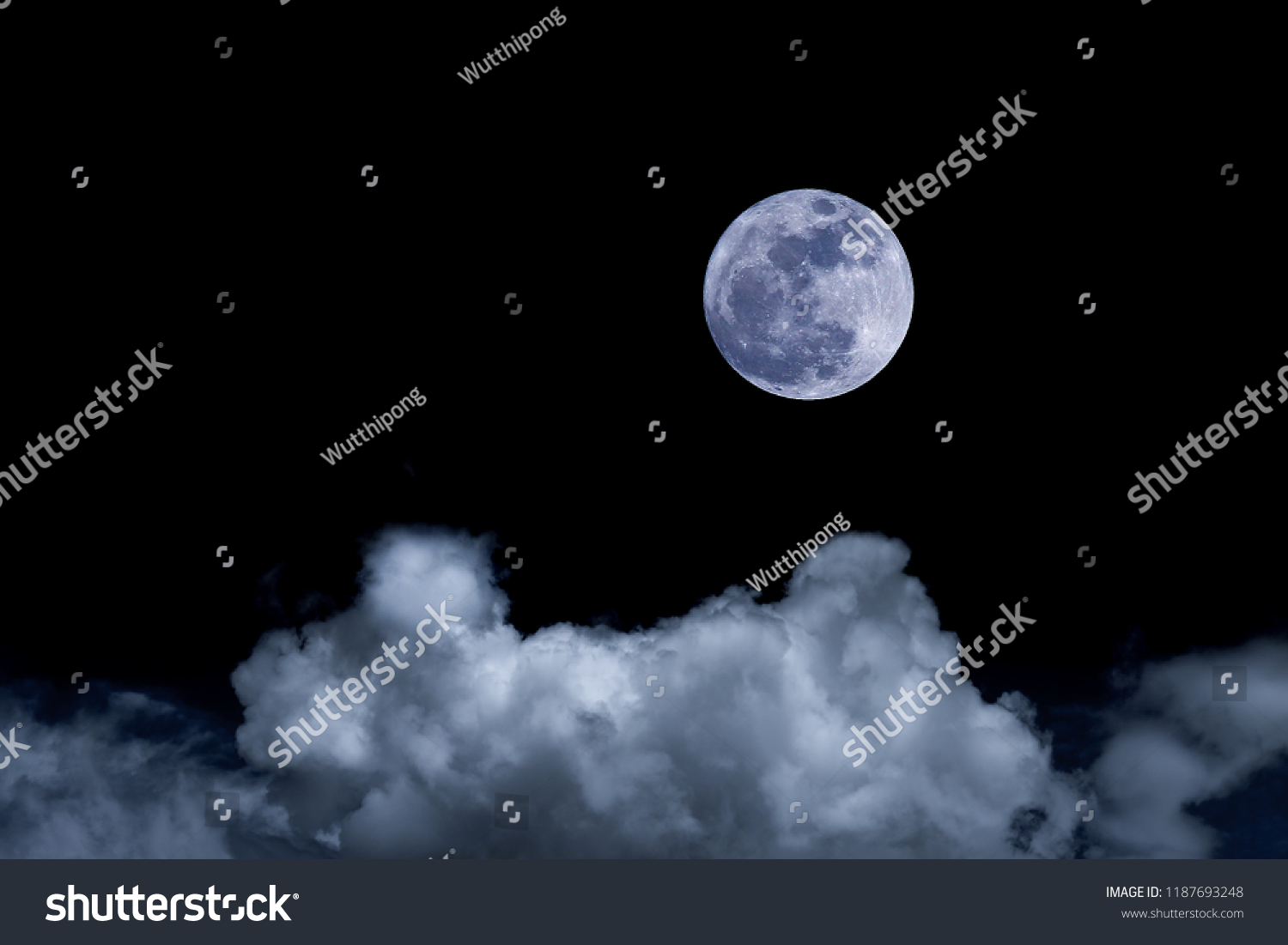 Big Moon Background Night Sky Stock Photo (Edit Now) 1187693248