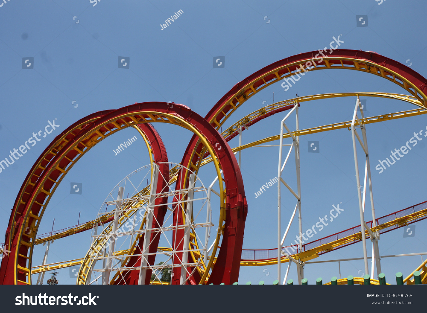 Big Red Roller Coaster Ride Super Stock Photo (Edit Now) 1096706768