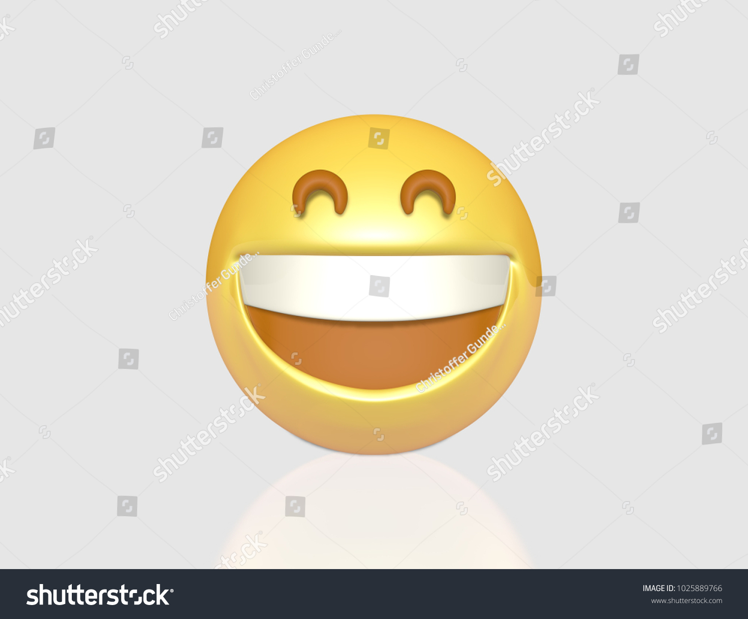 Big Smile Emoji 3d Illustration Stock Illustration