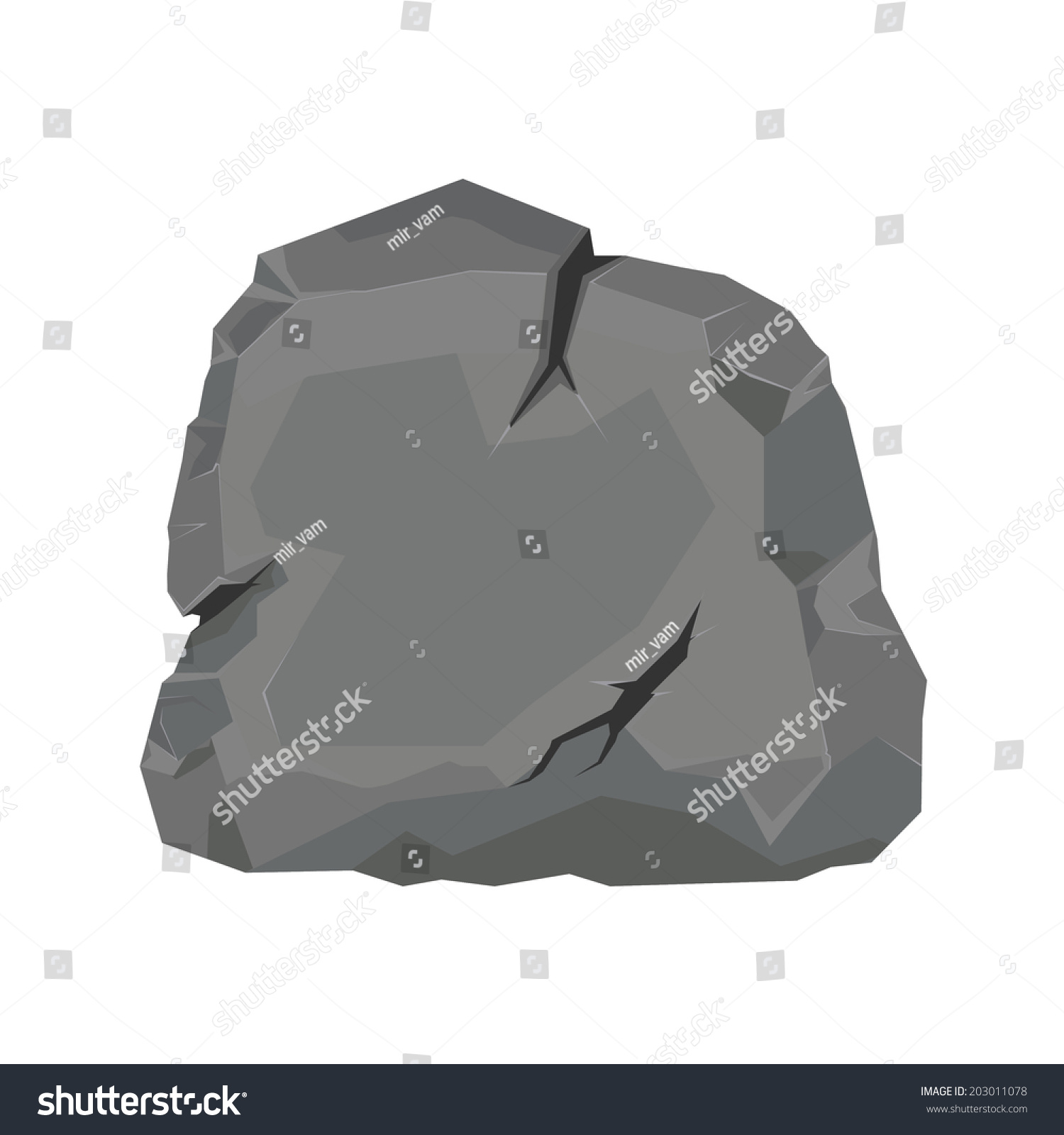 Big Stone Isolated On White Background Stock Illustration 203011078 ...